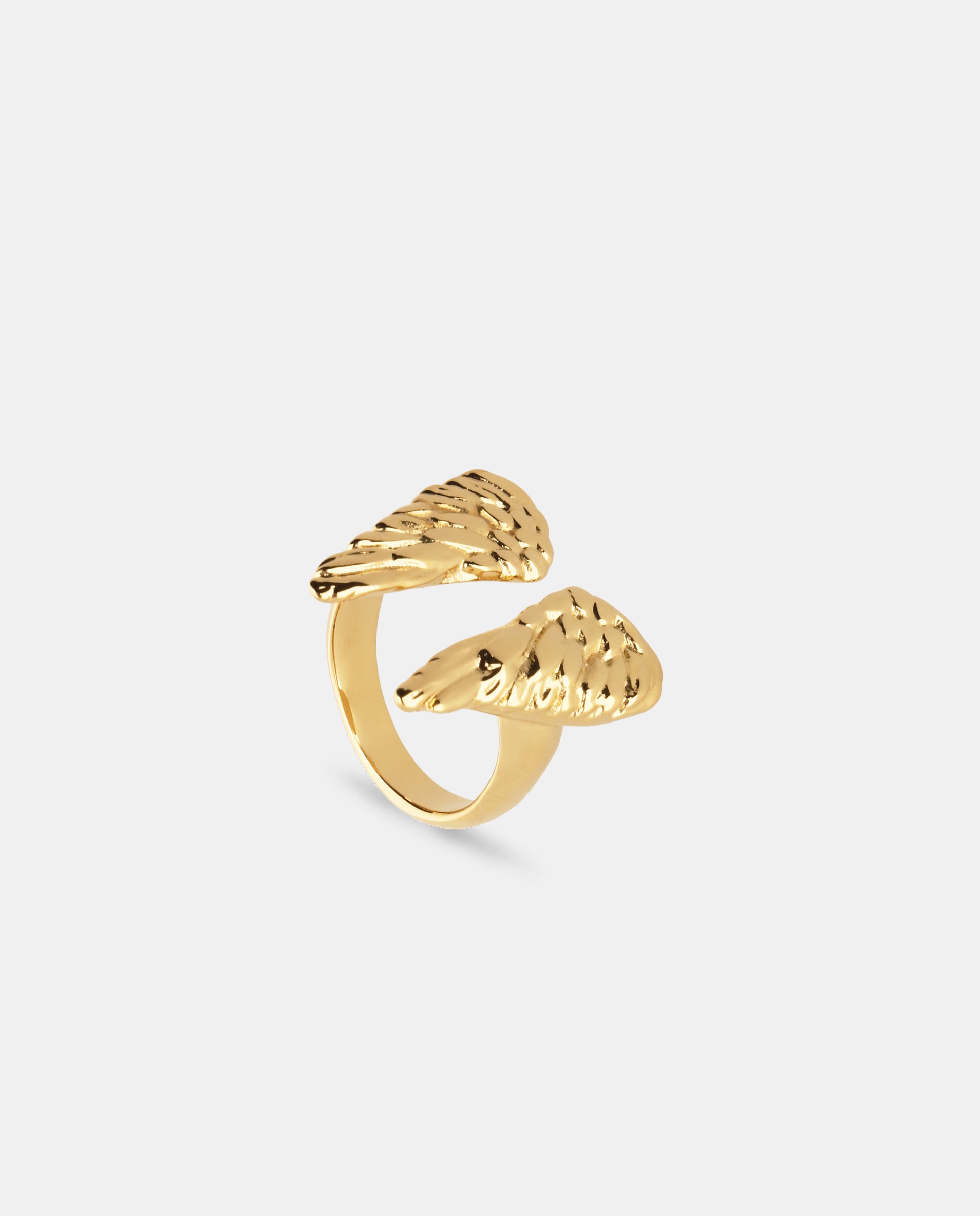 Anel Banhado a Ouro 18k em Forma de Asas Ouro-3