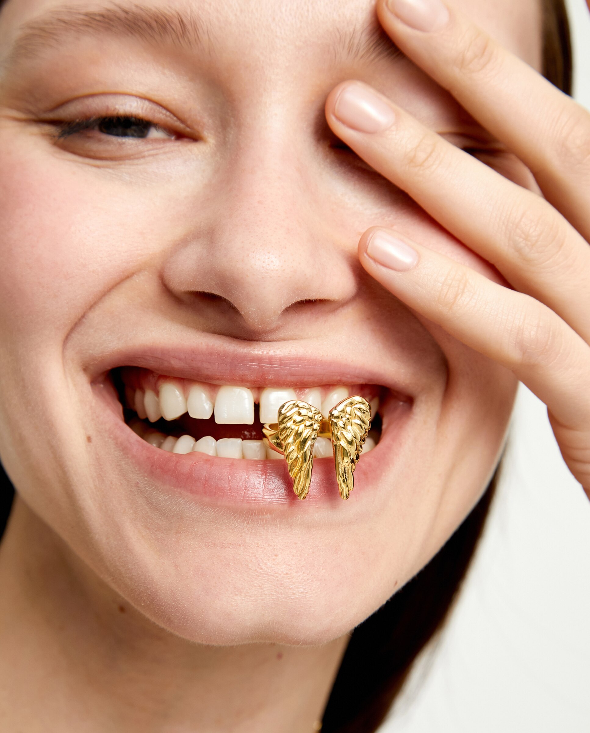 Anel Banhado a Ouro 18k em Forma de Asas Ouro-4