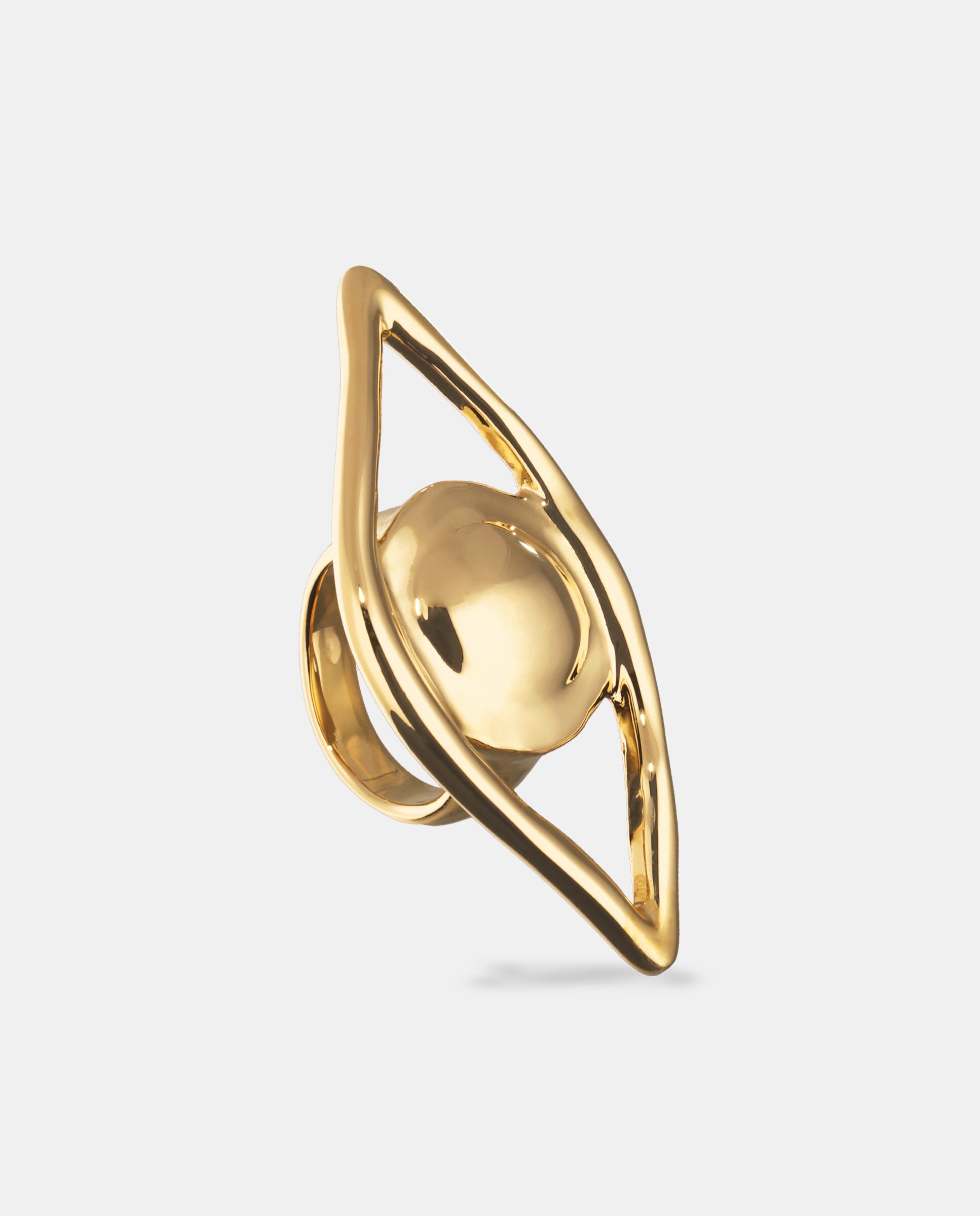 Anel Banhado a Ouro 18k com Forma de Olho Grande Ouro-3