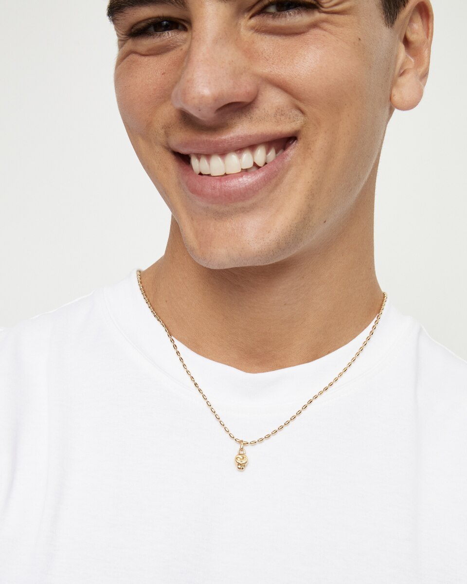 Charm Banhado a Ouro 18k em Forma de Caveira Ouro-5