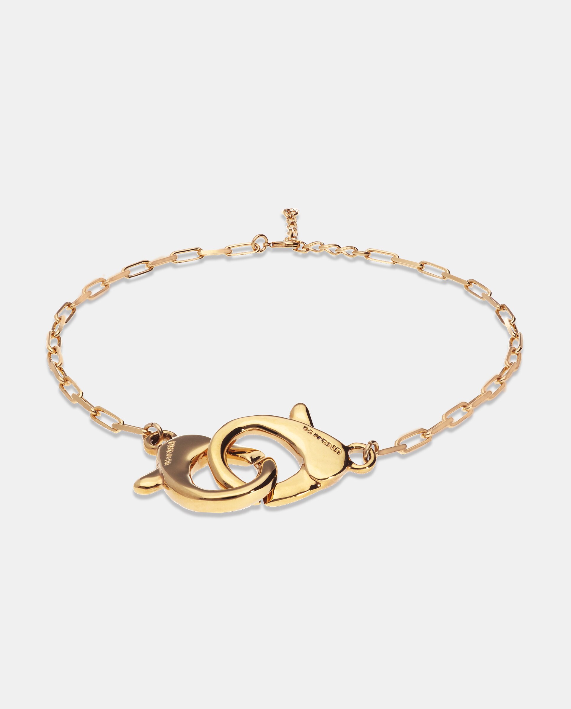 Colar Banhado a Ouro 18k com Detalhe de Mosquetão Entrelaçado Grande Ouro-3