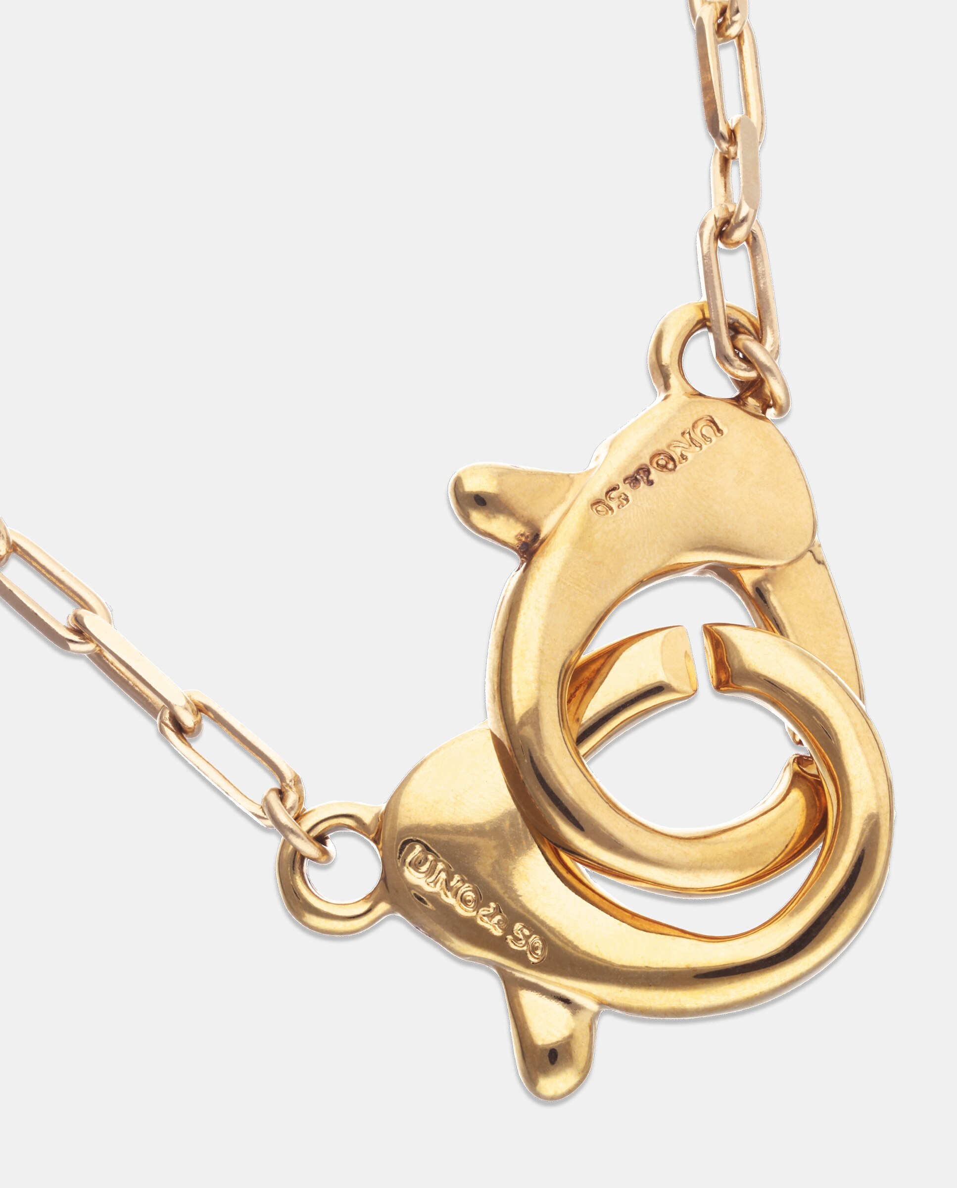 Colar Banhado a Ouro 18k com Detalhe de Mosquetão Entrelaçado Grande Ouro-4