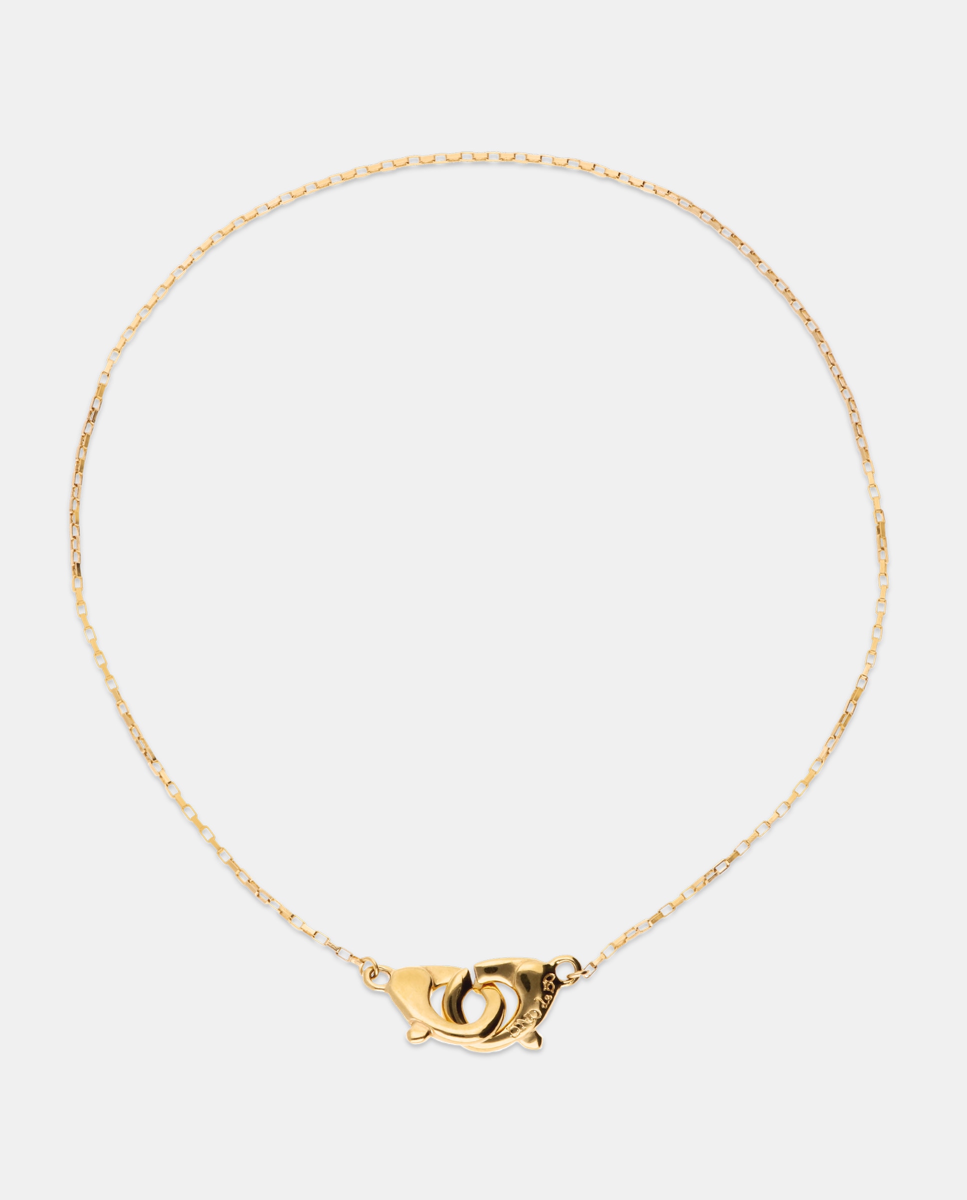 Colar Banhado a Ouro 18k com Detalhe de Mosquetão Entrançado Ouro-1