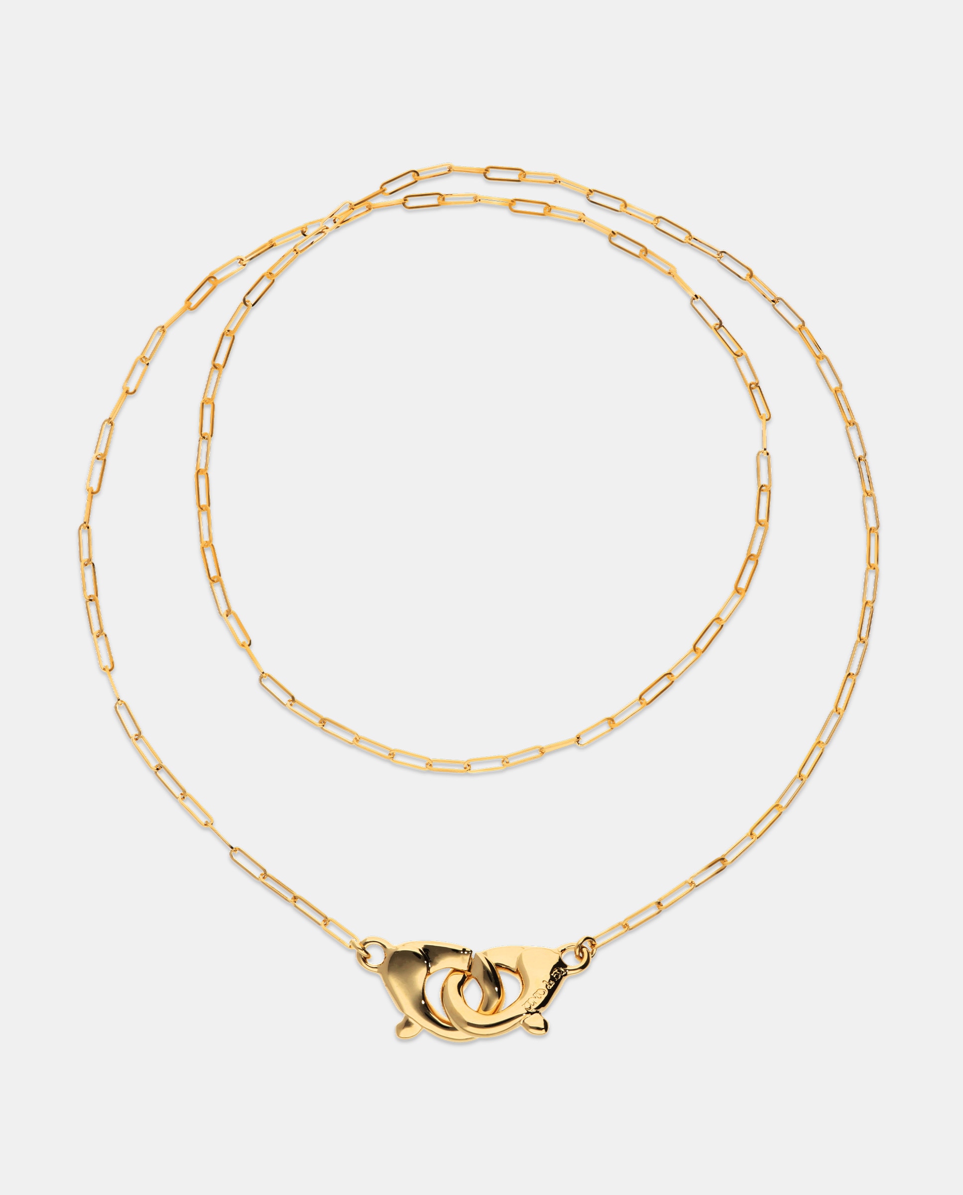 Colar Banhado a Ouro 18k com Detalhe de Mosquetão Entrançado Ouro-1