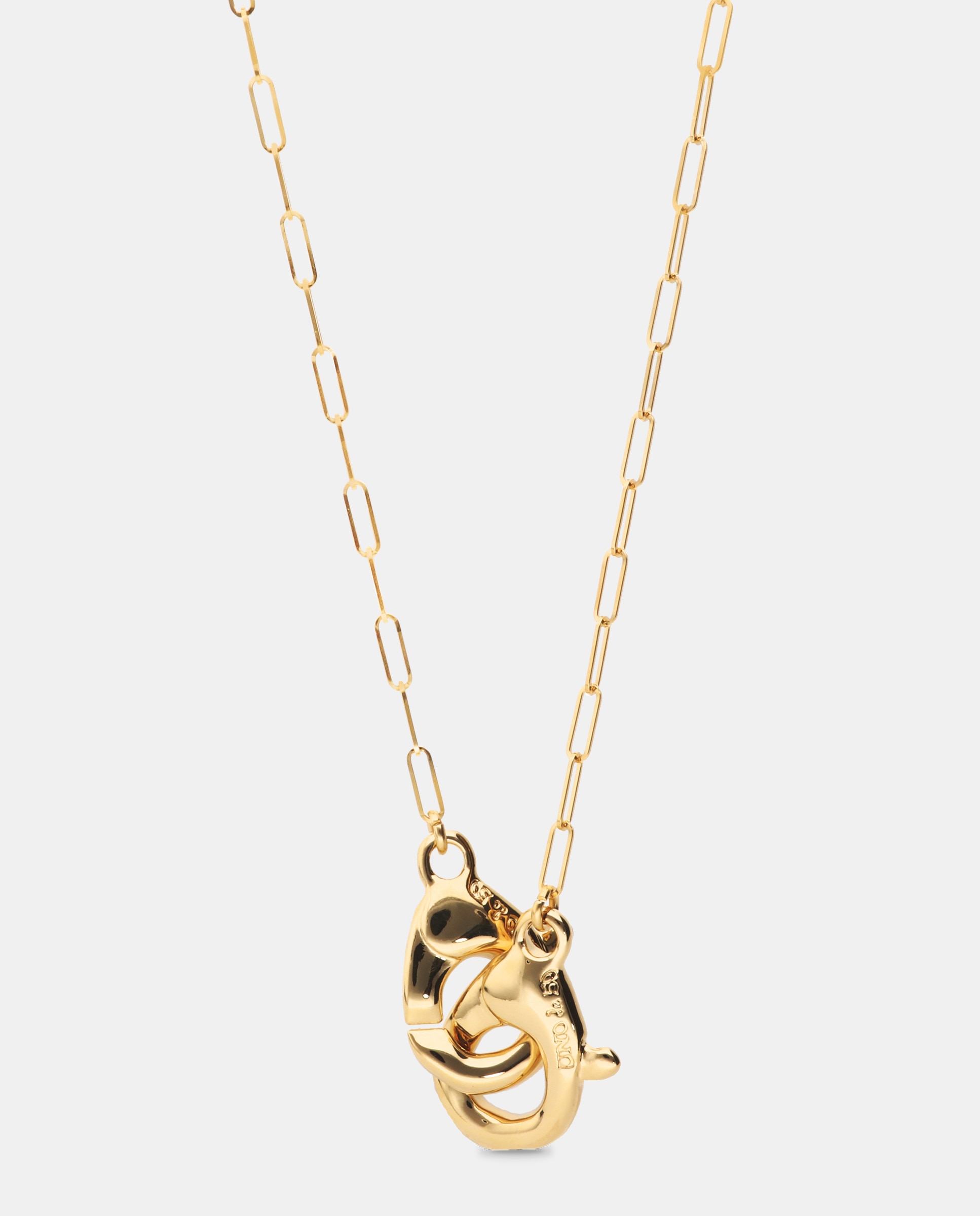 Colar Banhado a Ouro 18k com Detalhe de Mosquetão Entrançado Ouro-4