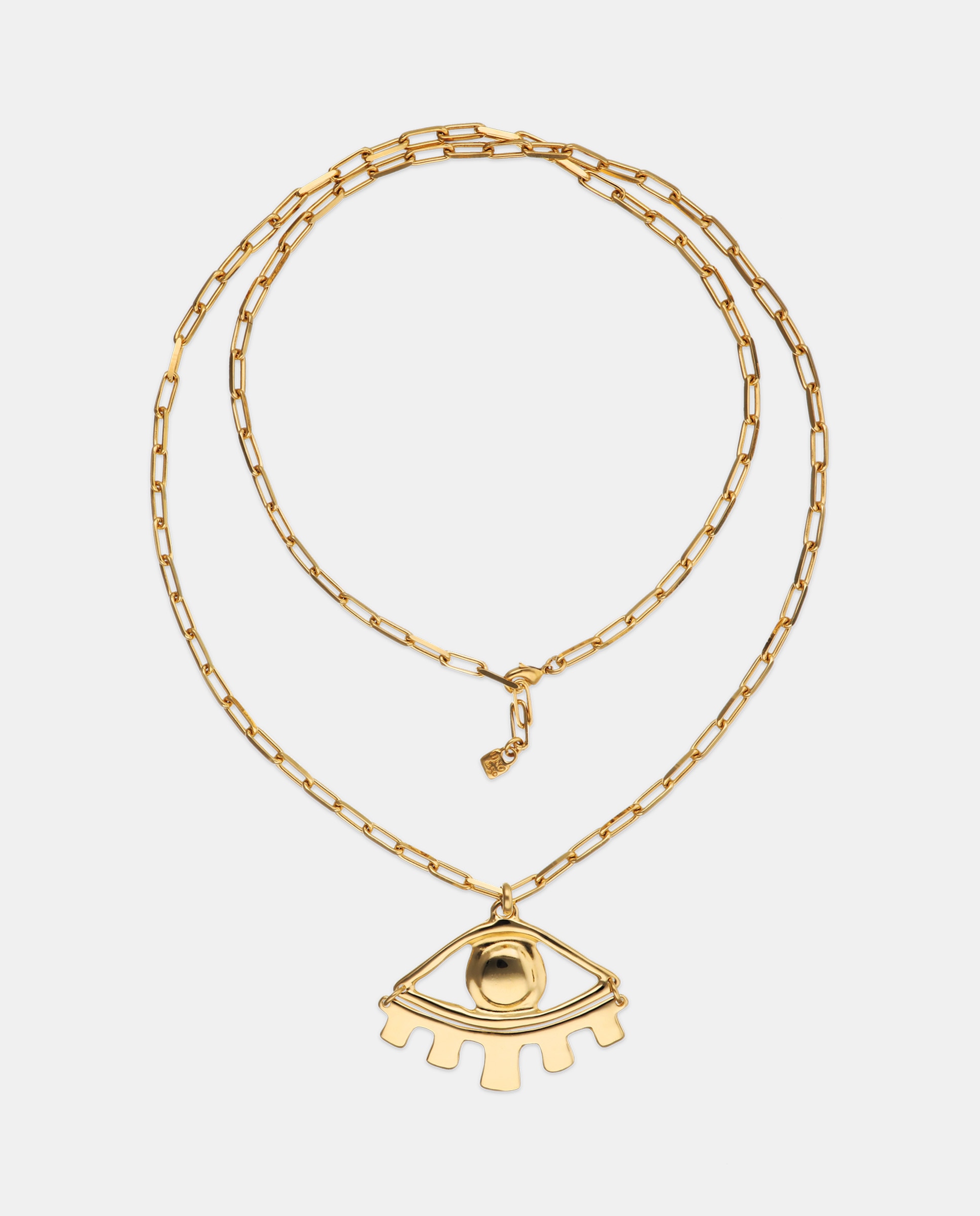 Colar Banhado a Ouro 18k com Detalhe de Olho Grande Ouro-1