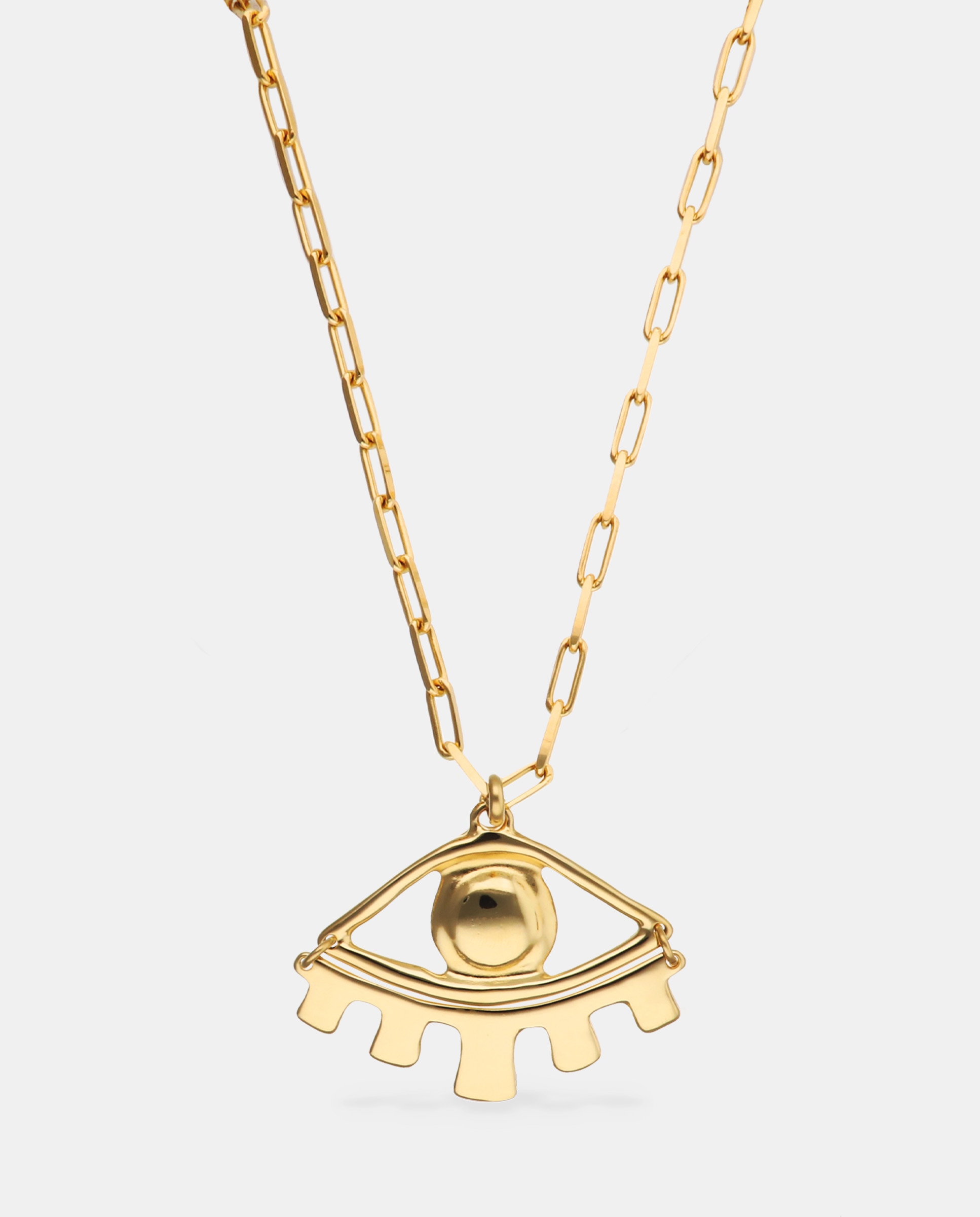 Colar Banhado a Ouro 18k com Detalhe de Olho Grande Ouro-4