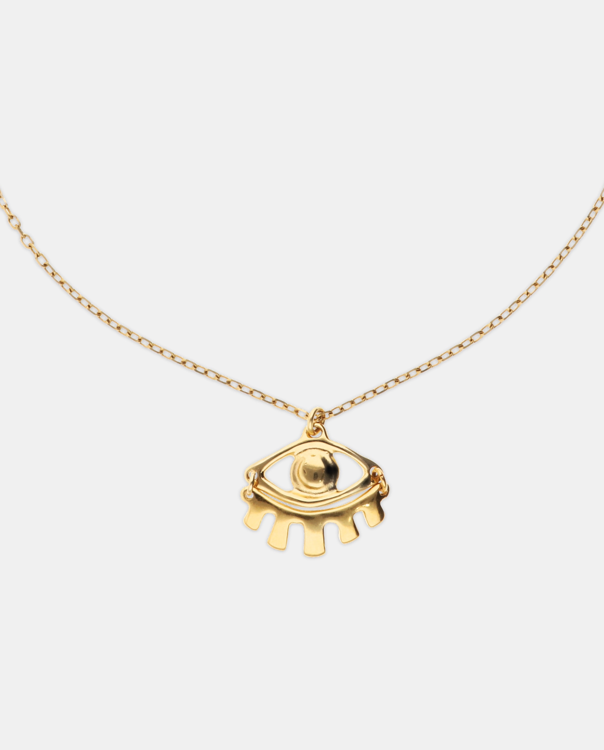Colar Banhado a Ouro 18k com Detalhe de Olho Pequeno Ouro-4