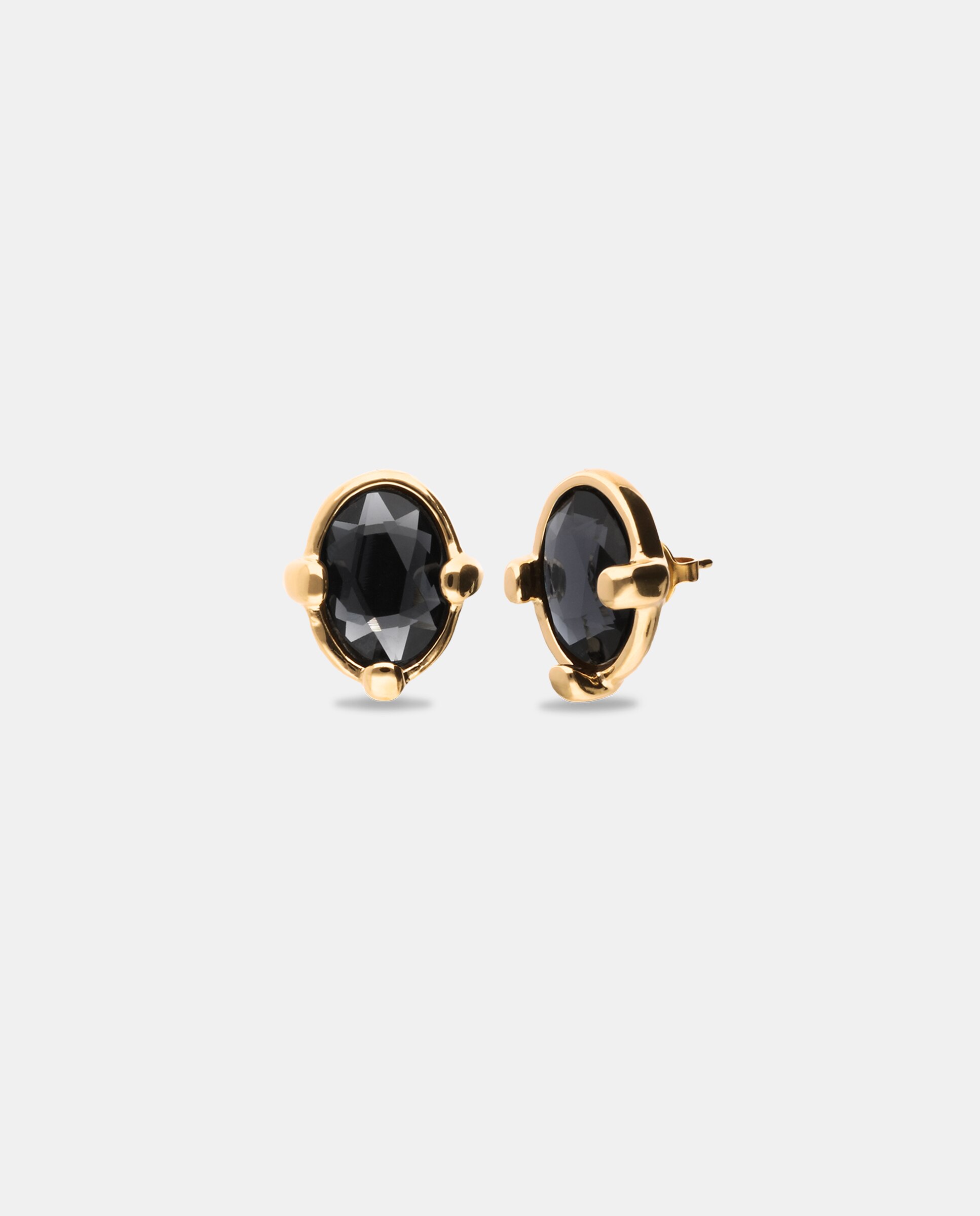 Brincos Banhados a Ouro 18k com Cristal Facetado Ouro-3