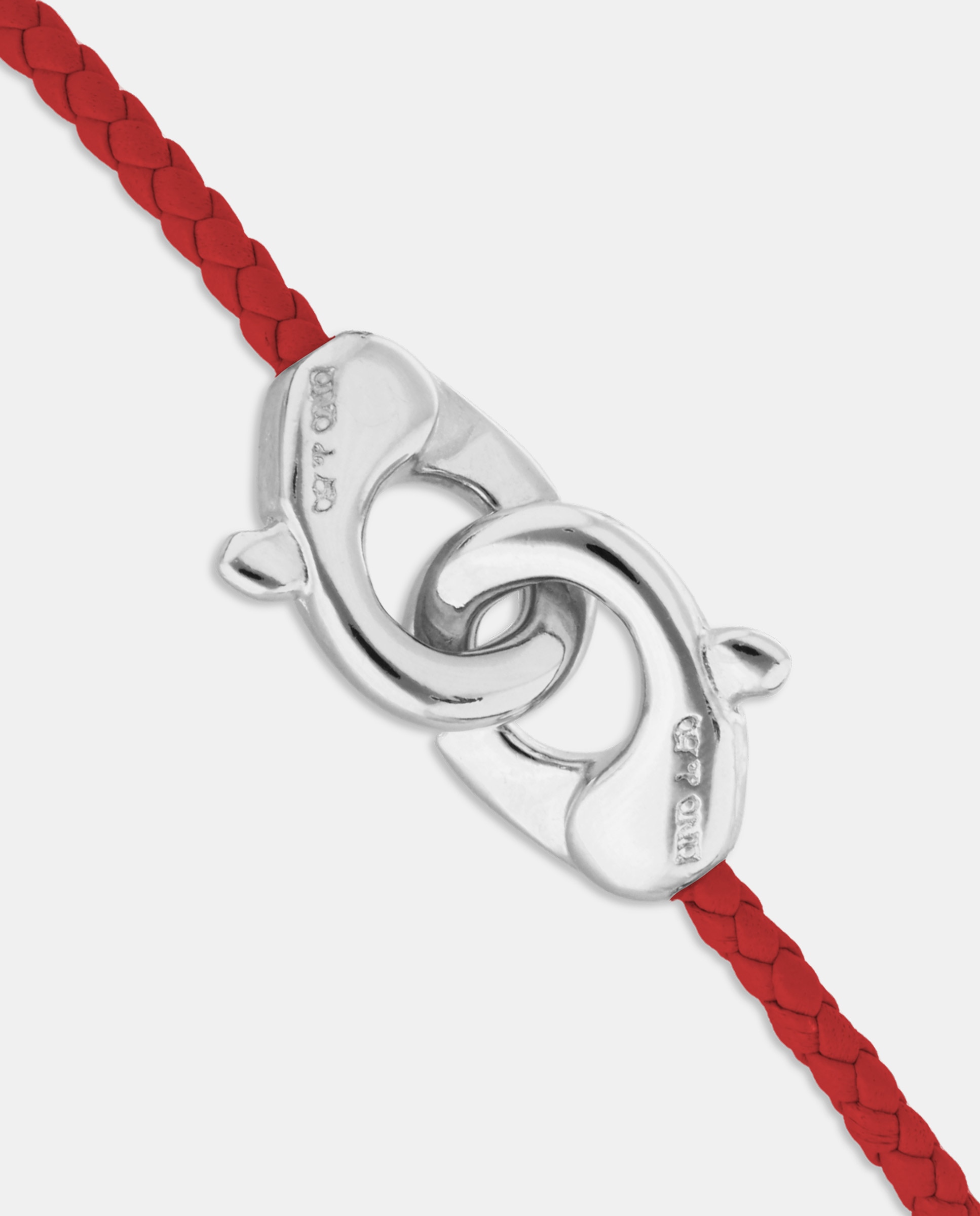 Pulseira de Couro com Detalhe de Mosquetão Entrançado Banhado em Prata de Lei Prata-4