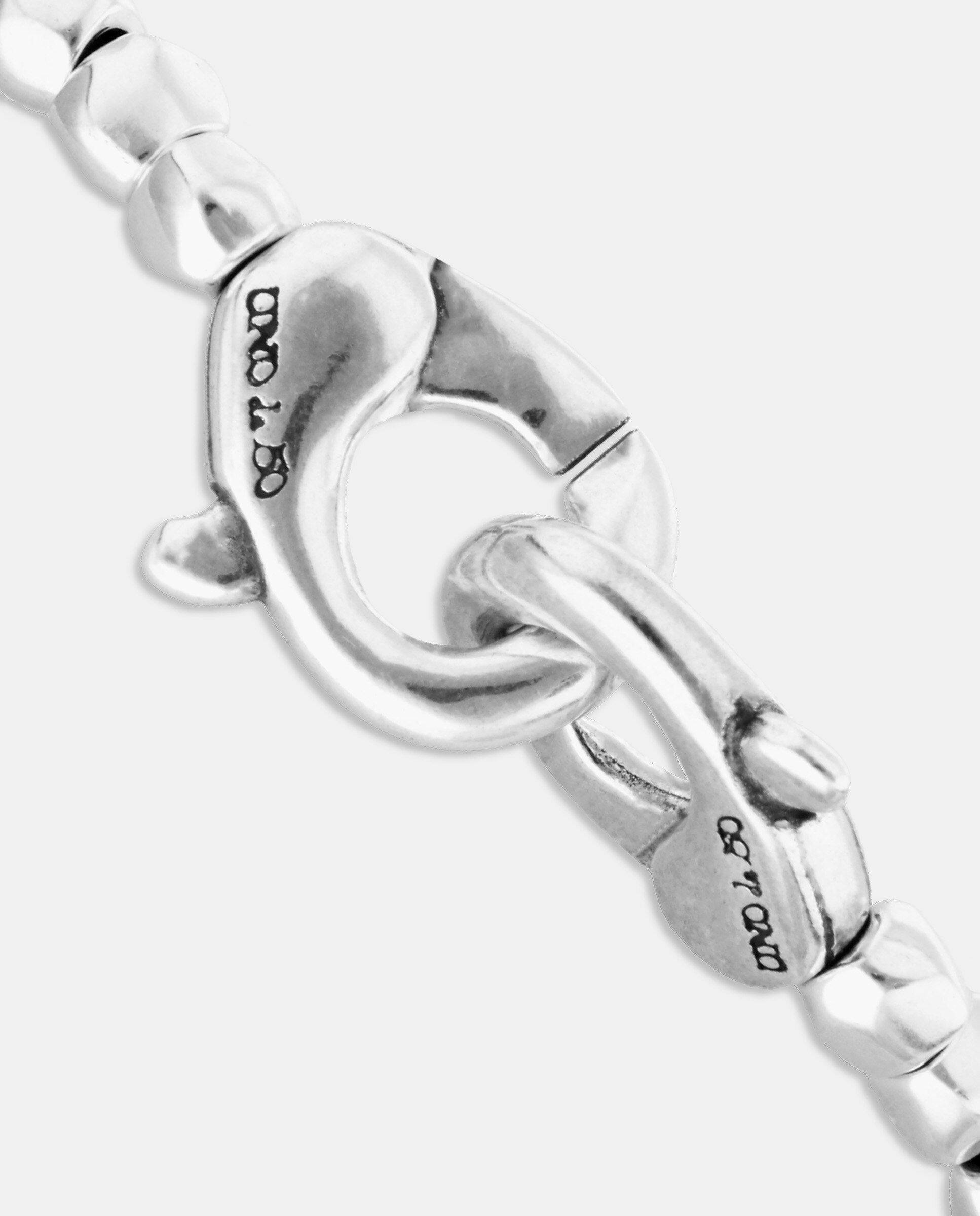 Pulseira de Bolas Banhada em Prata de Lei com Detalhe de Mosquetão Entrelaçado Prata-4