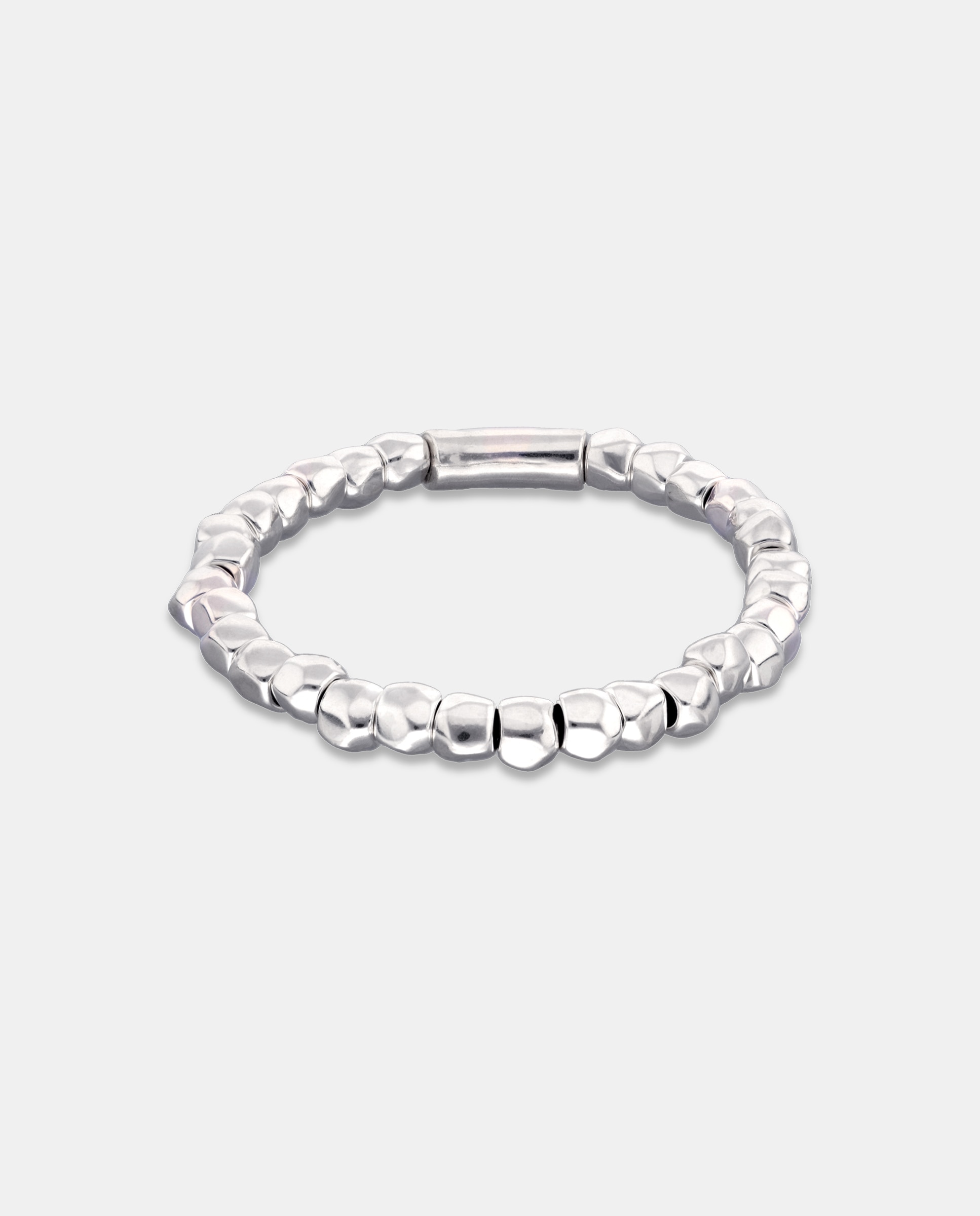 Imagem 0 de Pulseira Elástica de Contas Banhada em Prata de Lei