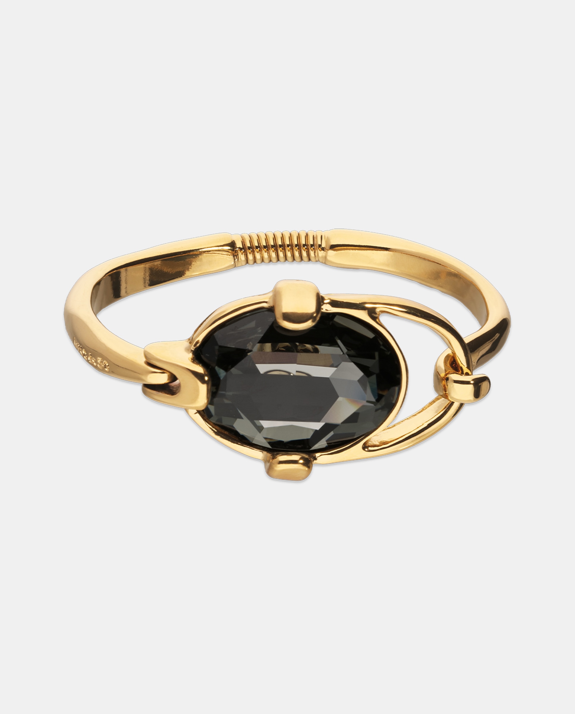 Pulseira Rígida Banhada a Ouro 18k com Cristal Facetado Ouro-1