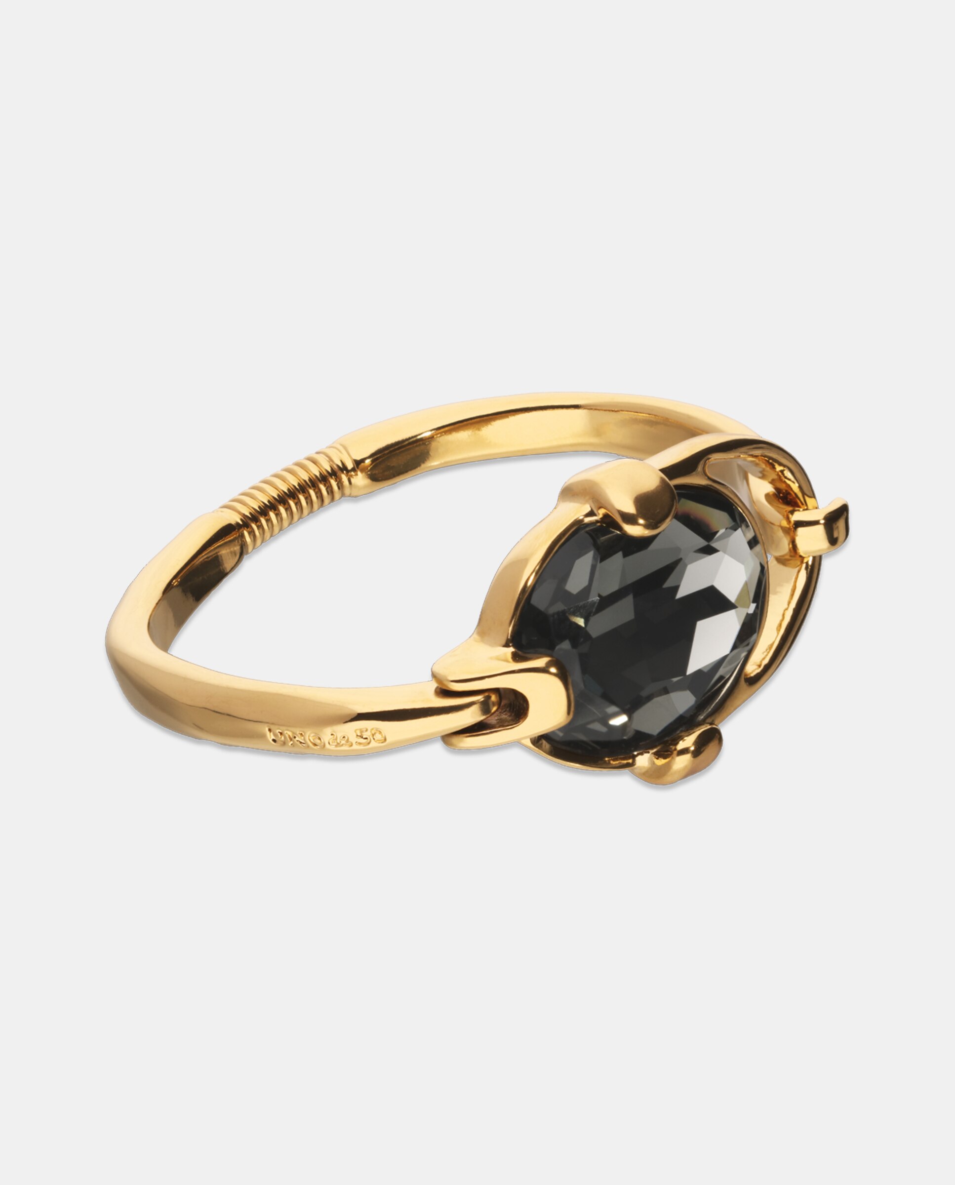Pulseira Rígida Banhada a Ouro 18k com Cristal Facetado Ouro-3