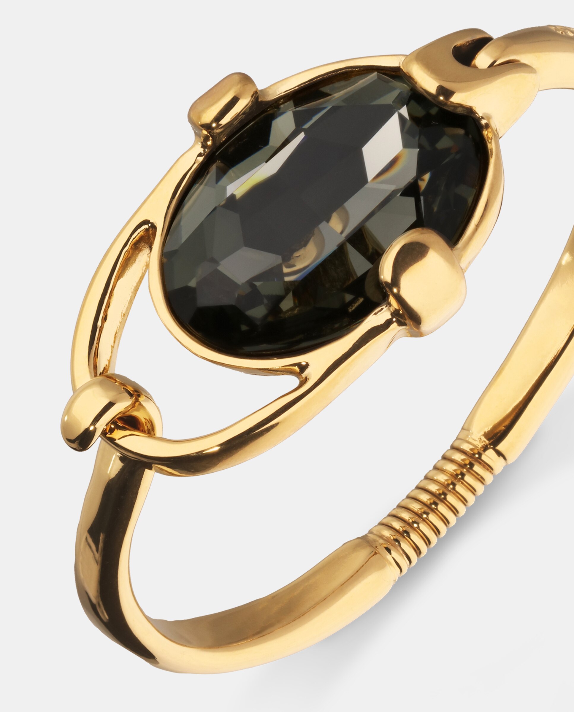 Pulseira Rígida Banhada a Ouro 18k com Cristal Facetado Ouro-4
