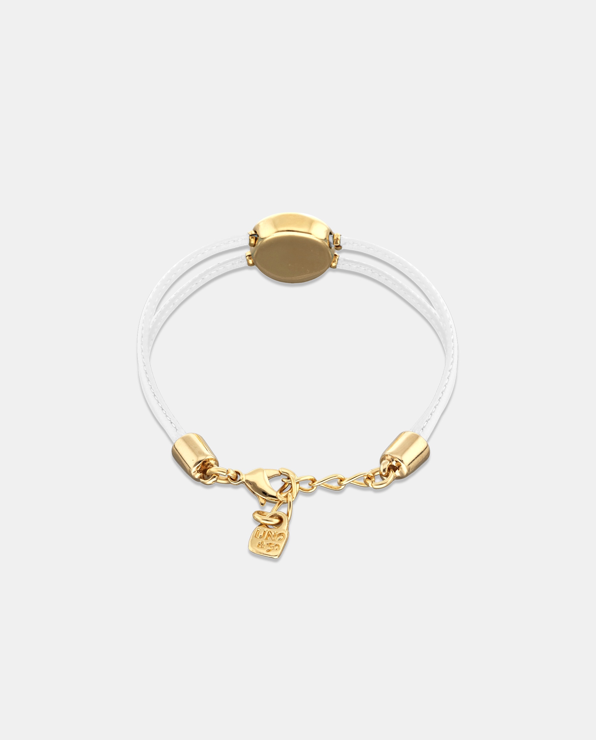 Pulseira de Couro Duplo com Detalhe de Olho Banhado a Ouro 18k e Cristal Ouro-3