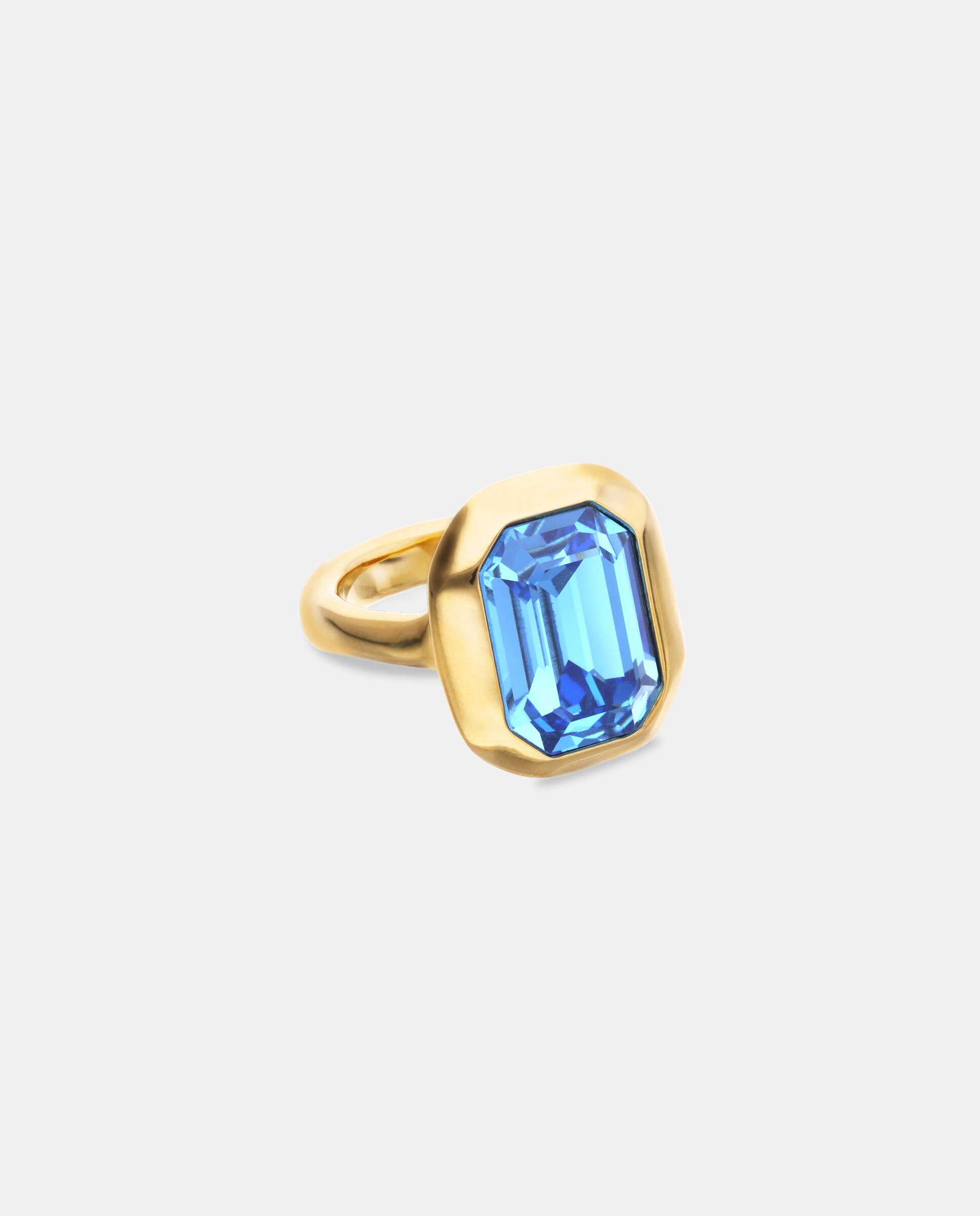 Anel Banhado a Ouro 18k e Cristal Facetado Ouro-3