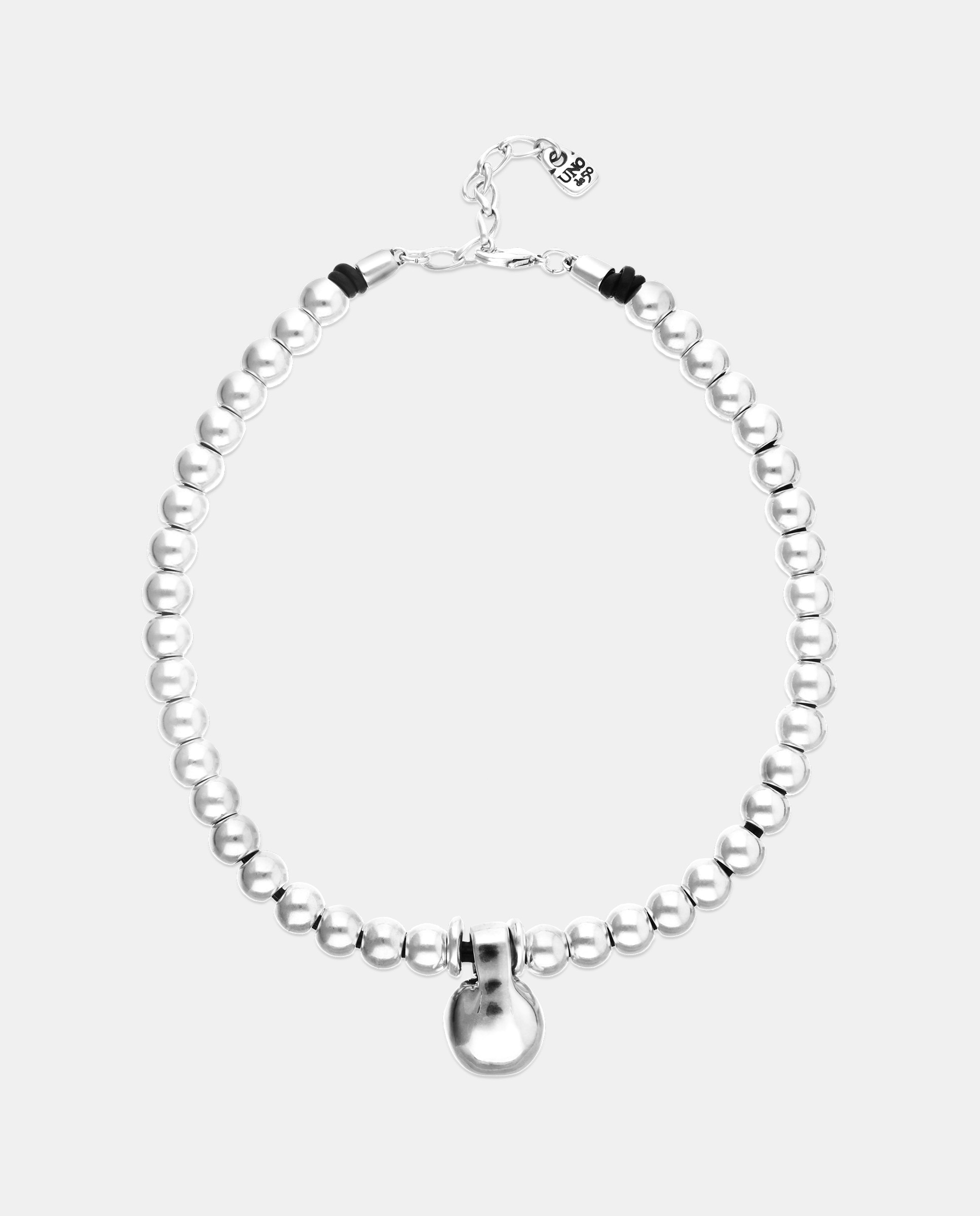 Imagem 0 de Colar de Esferas Médias Banhadas em Prata de Lei e Esfera Grande