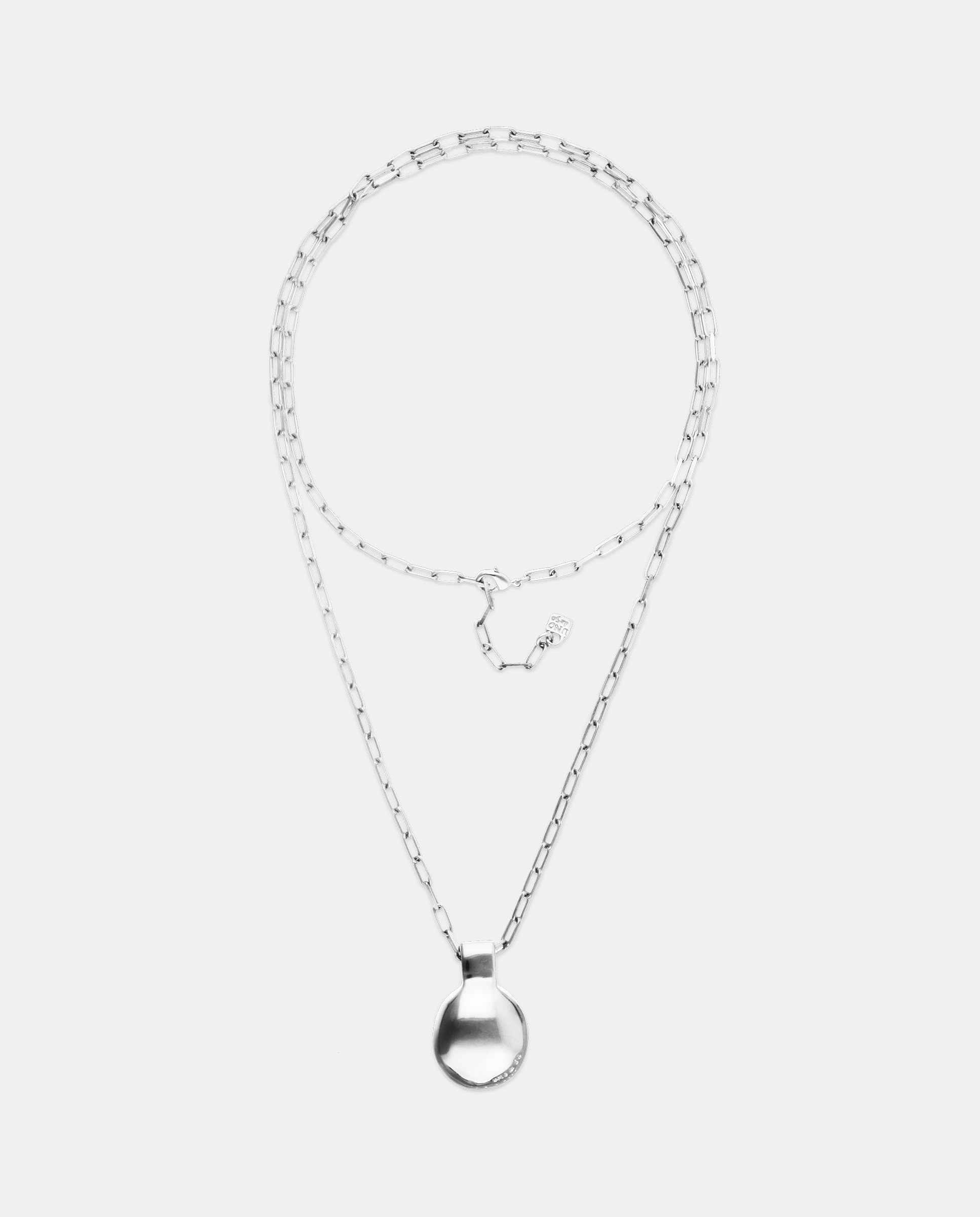 Imagem 0 de Colar Comprido Banhado em Prata de Lei com Esfera Grande