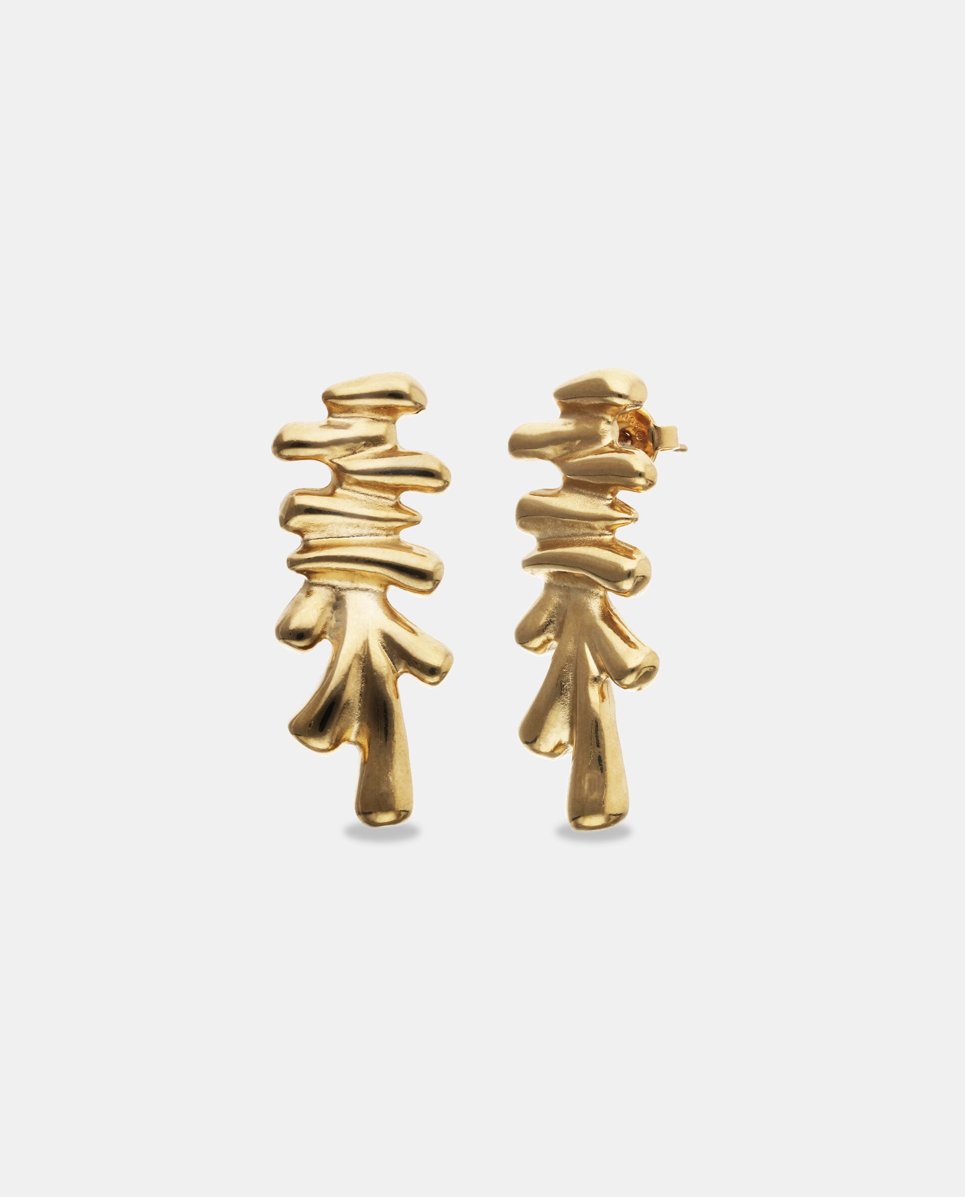 Brincos Banhados a Ouro 18k com Vários Tubos Ouro-3