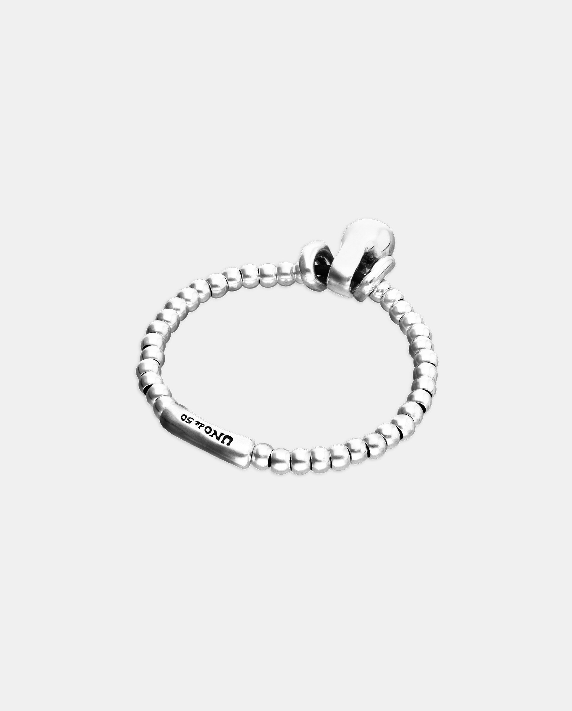 Pulseira de Esferas de Tamanho Pequeno e Grande Banhada em Prata de Lei Prata-3