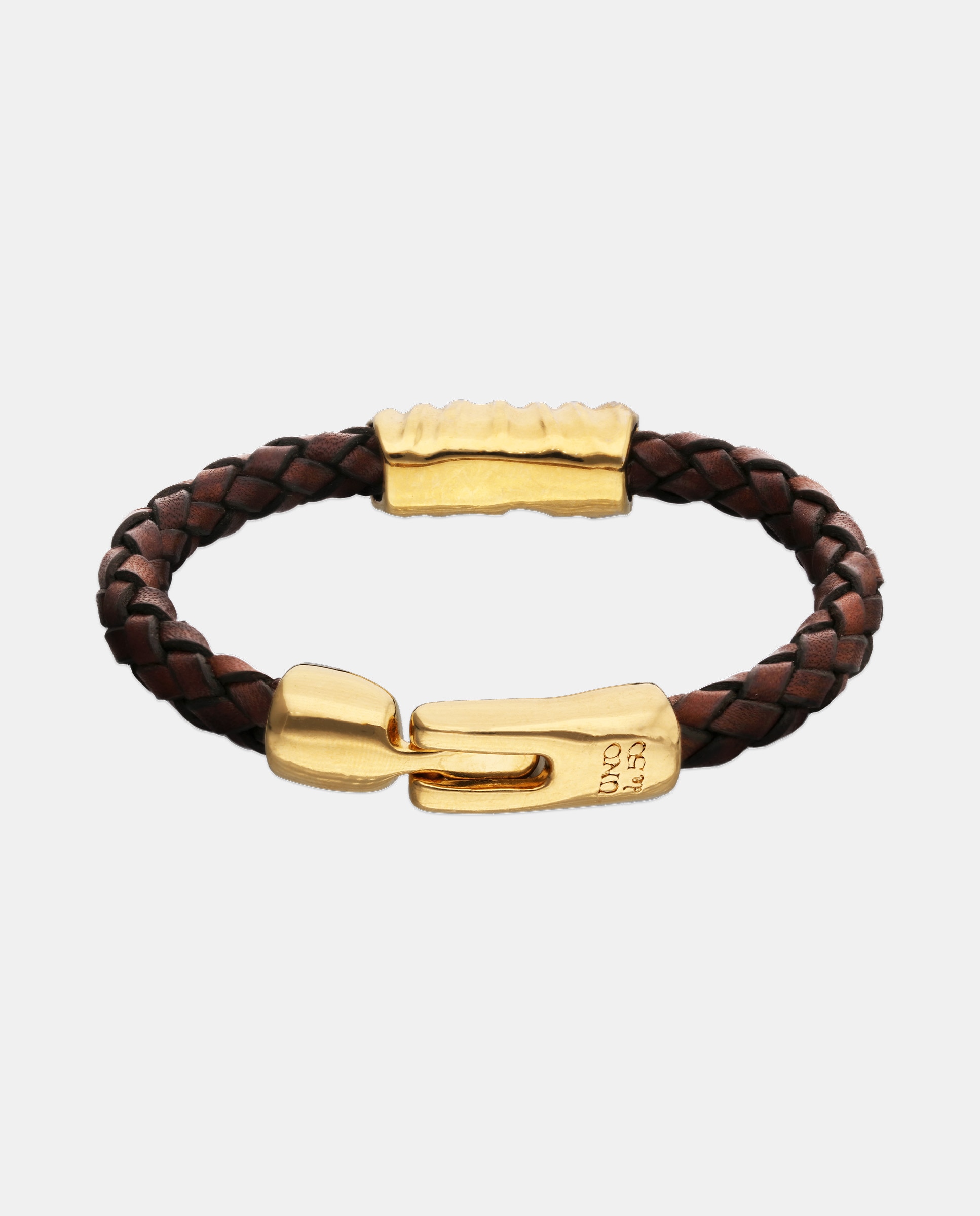 Pulseira de Couro Banhada a Ouro 18k Ouro-4