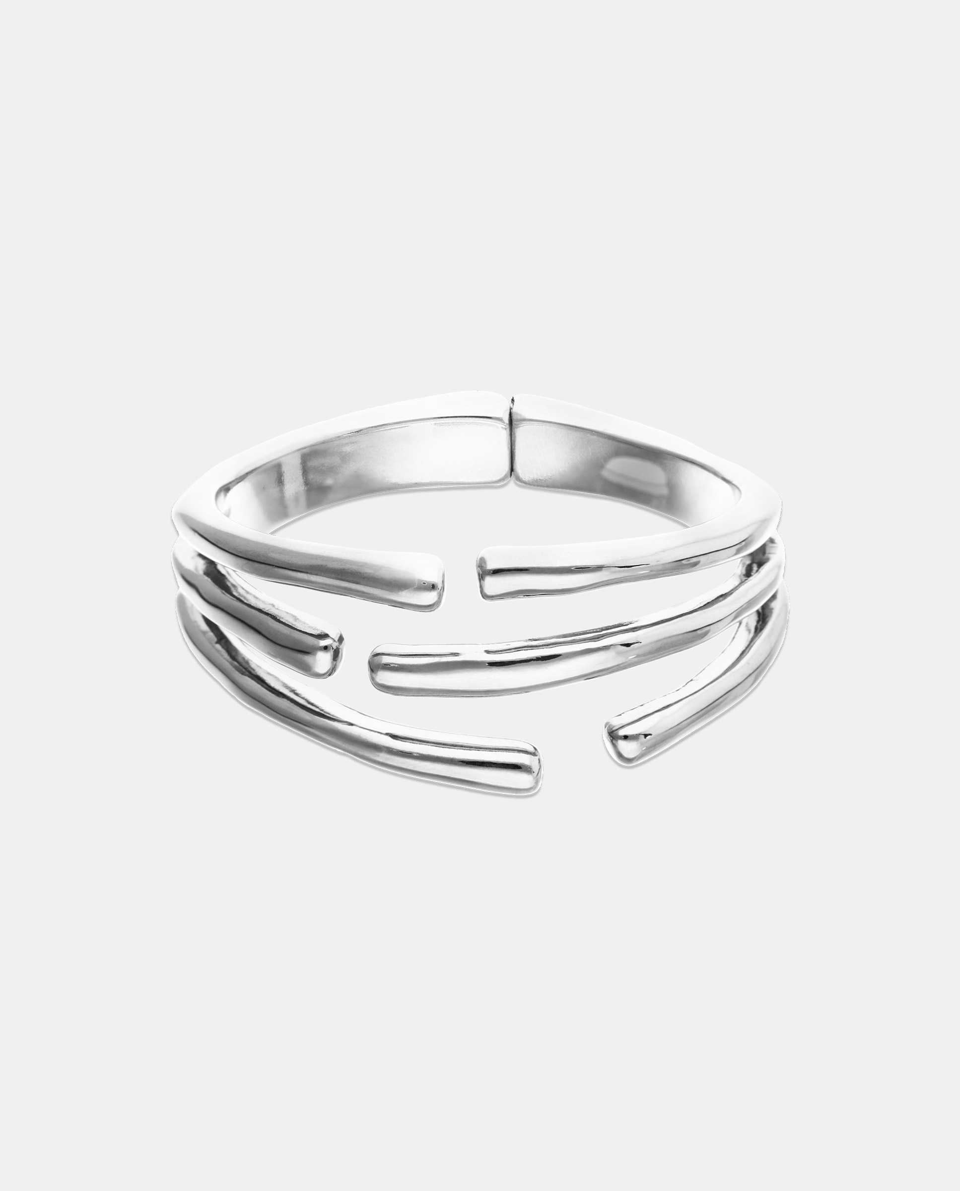 Pulseira Banhada em Prata de Lei com Forma de Vários Tubos Prata-1