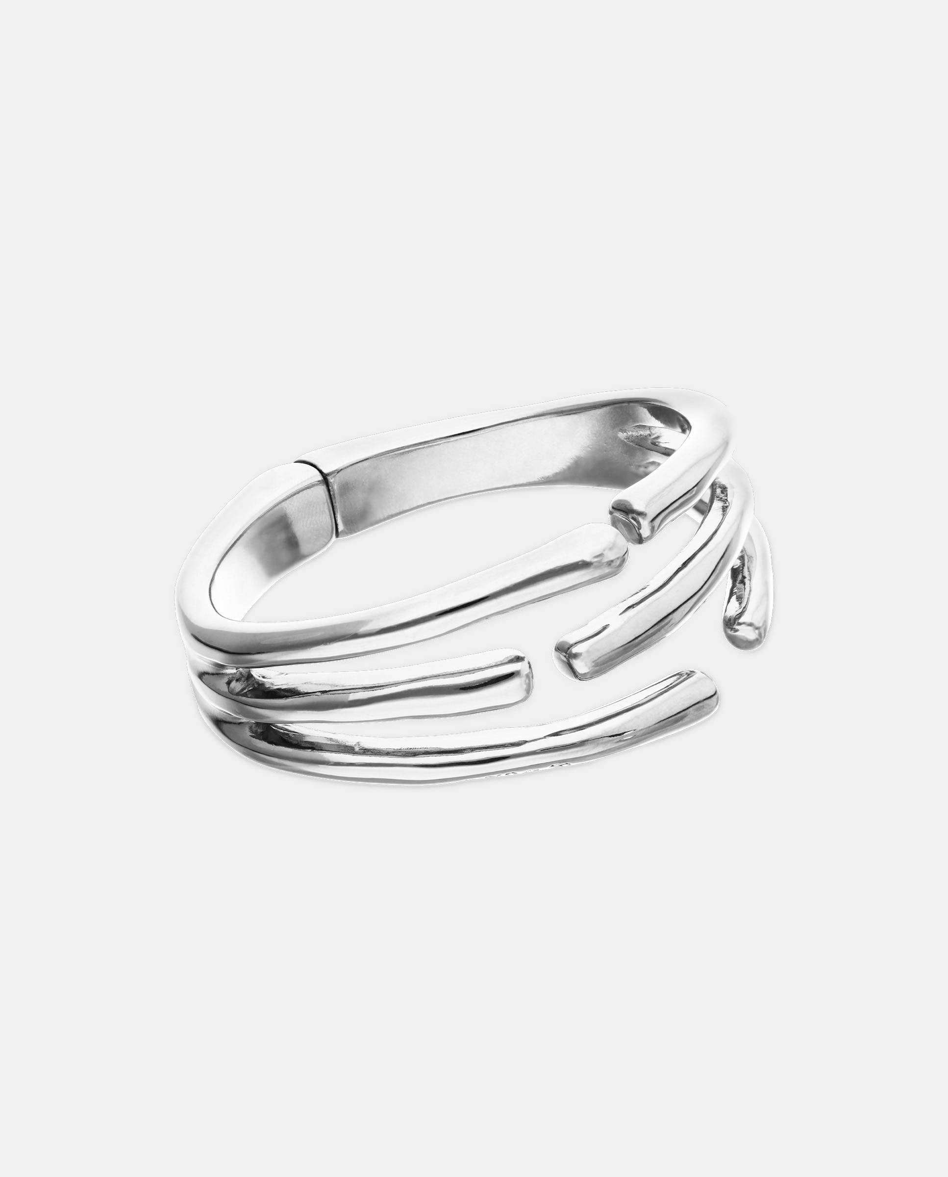 Pulseira Banhada em Prata de Lei com Forma de Vários Tubos Prata-3