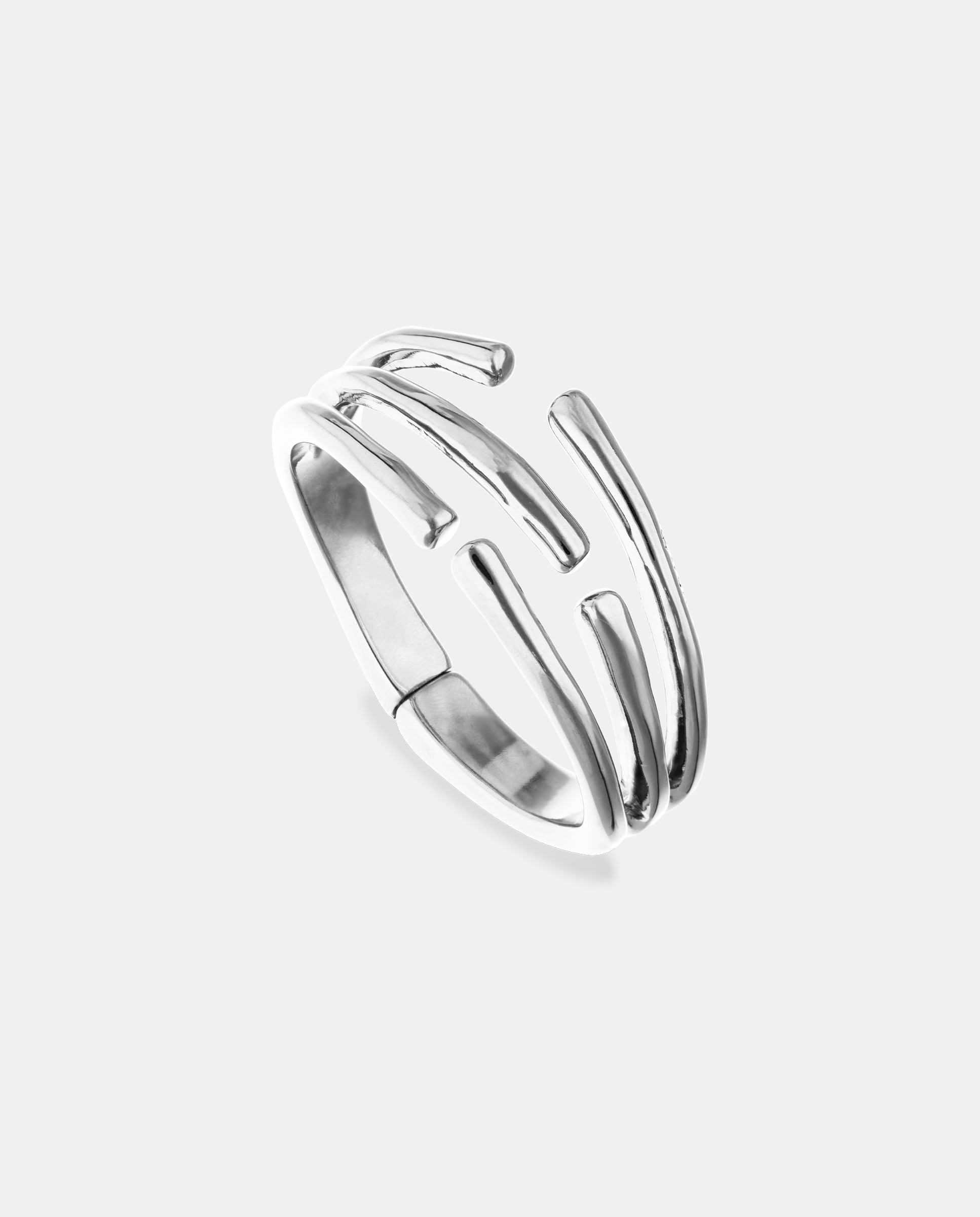 Pulseira Banhada em Prata de Lei com Forma de Vários Tubos Prata-4