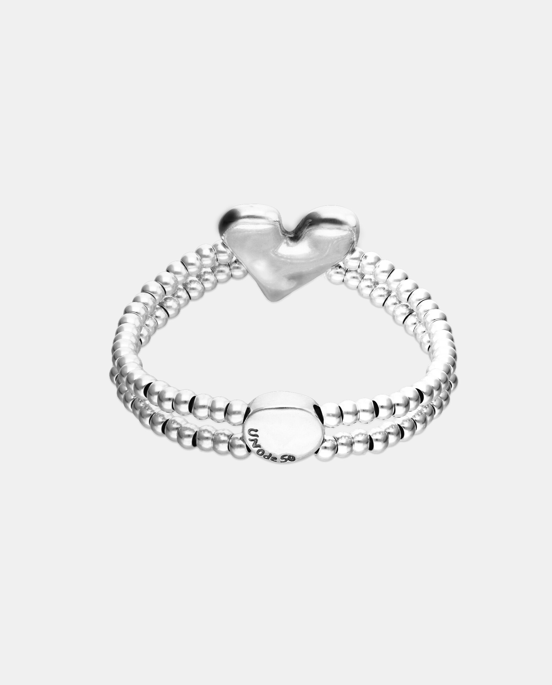 Pulseira Banhada em Prata de Lei com Detalhe de Coração Prata-3