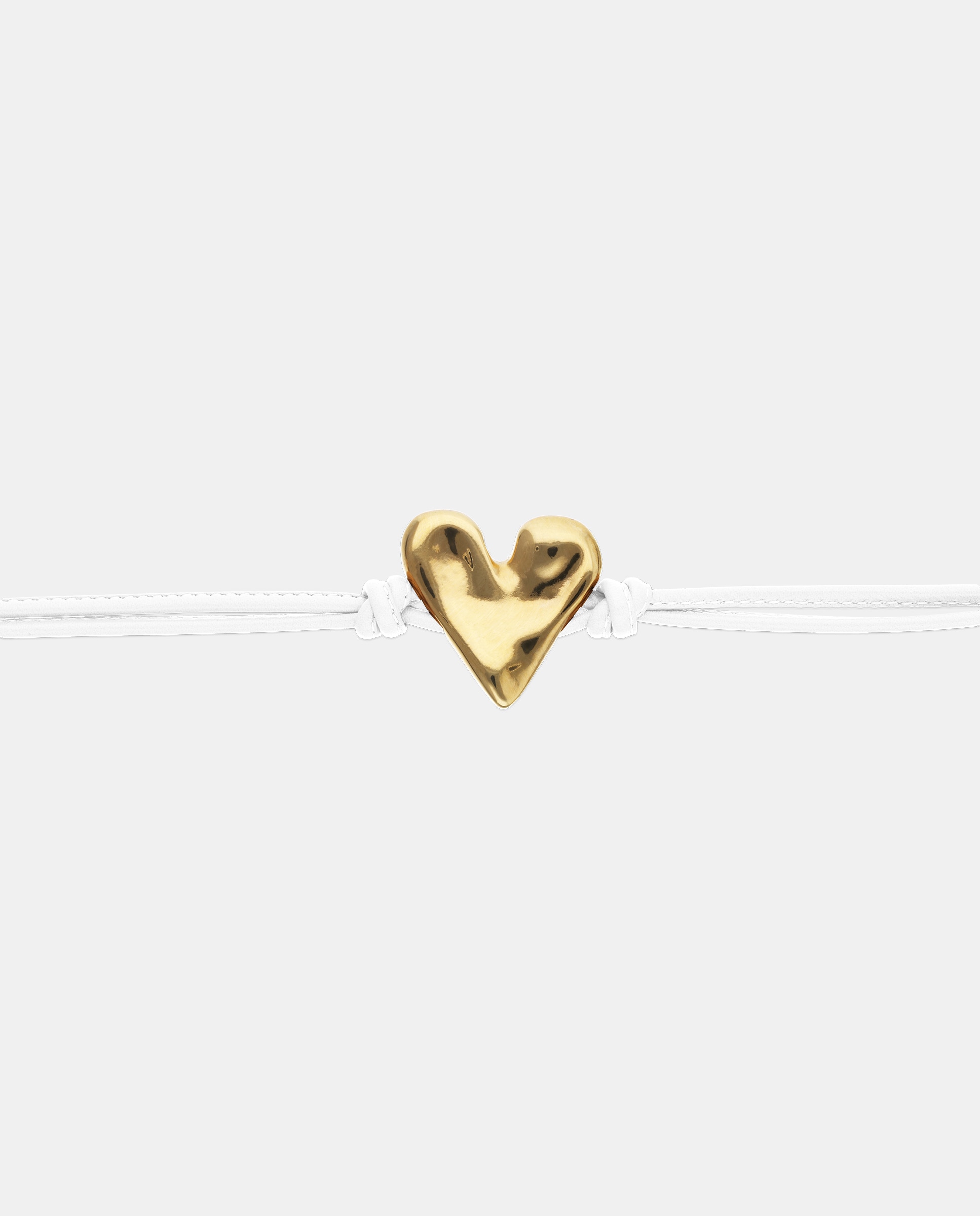 Pulseira de Couro com Detalhe de Coração Banhado a Ouro 18k Ouro-4