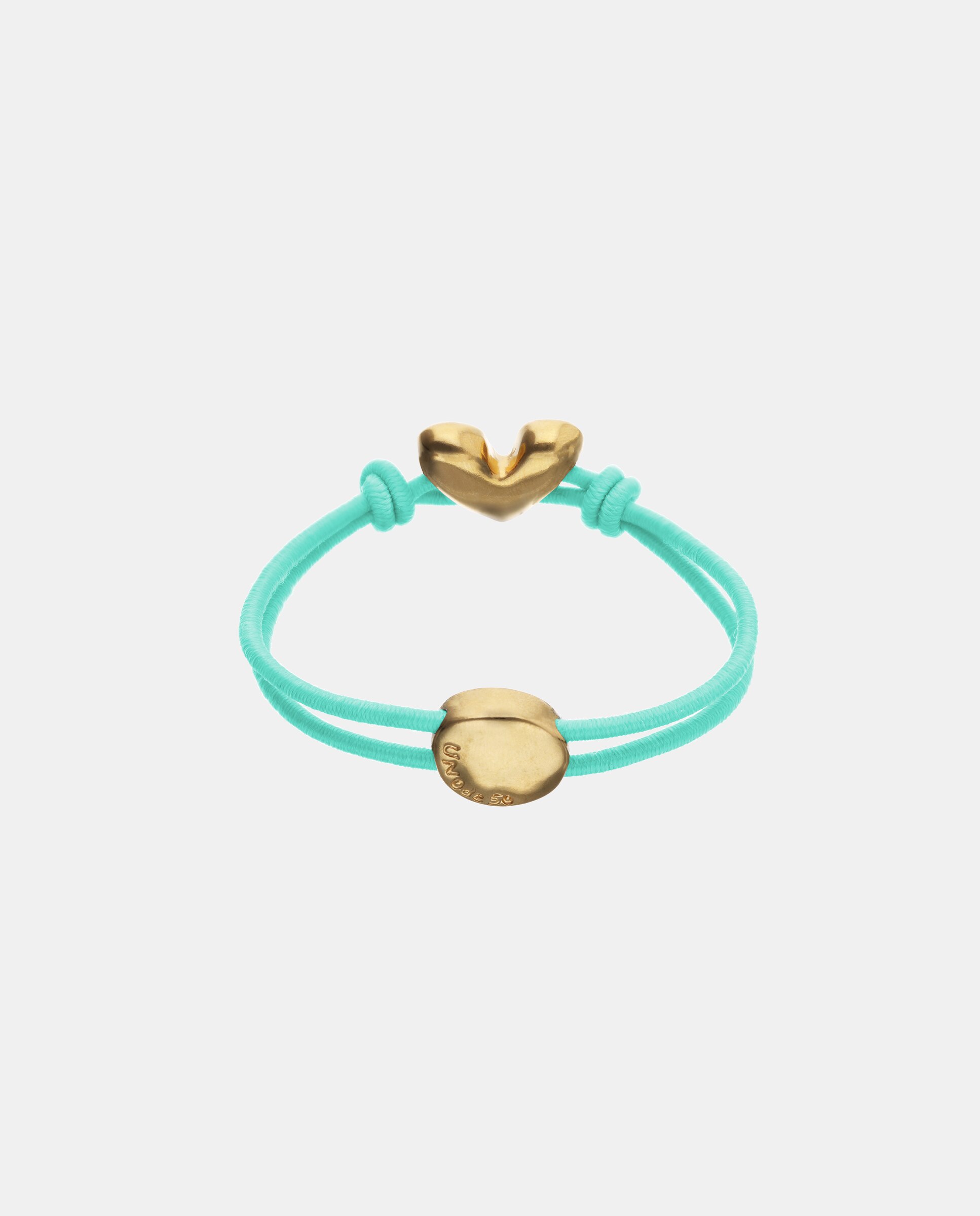 Pulseira de Fio Elástico com Coração Banhado a Ouro 18k Ouro-3