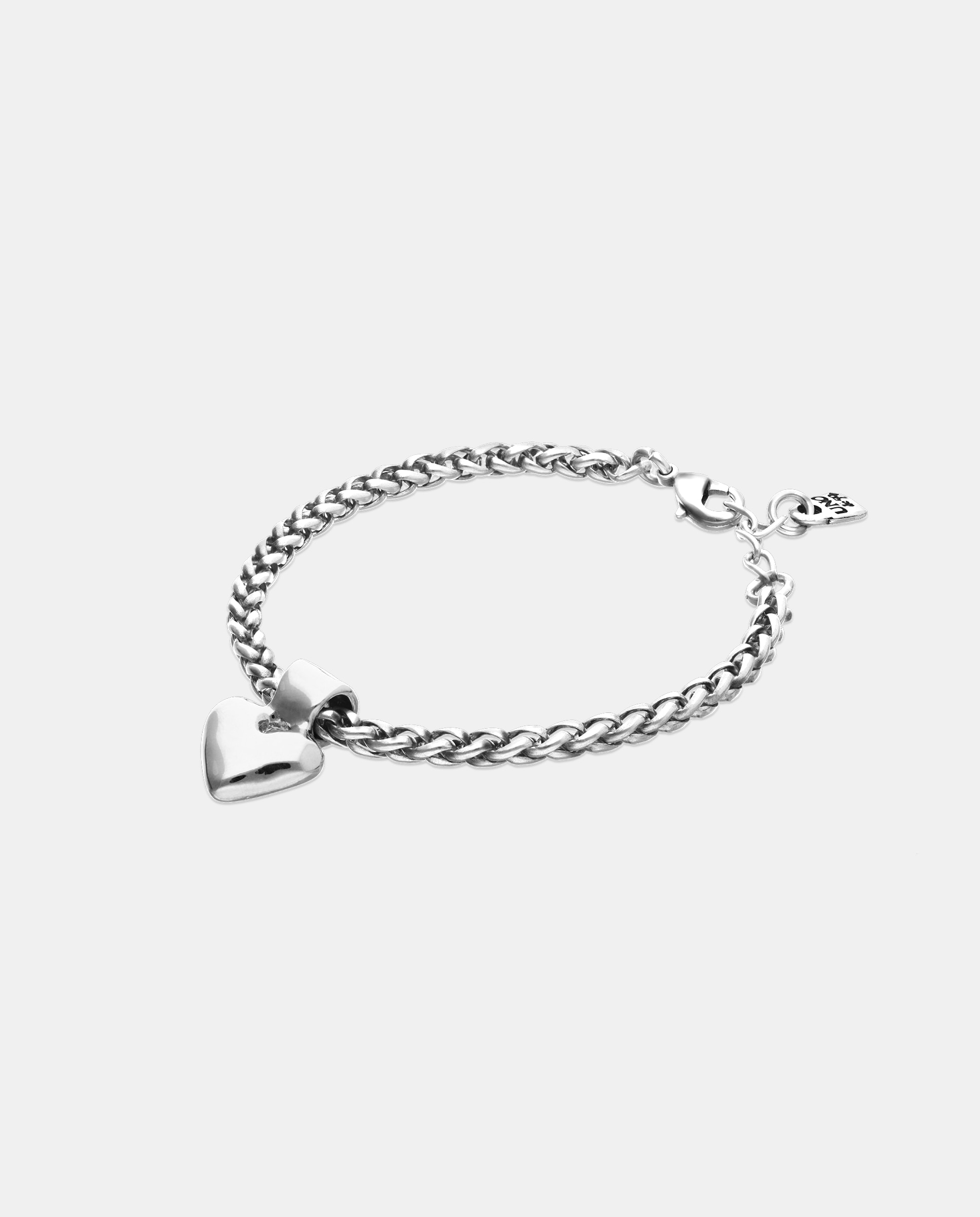Pulseira de Corrente com Detalhe de Coração Banhado em Prata de Lei Prata-3