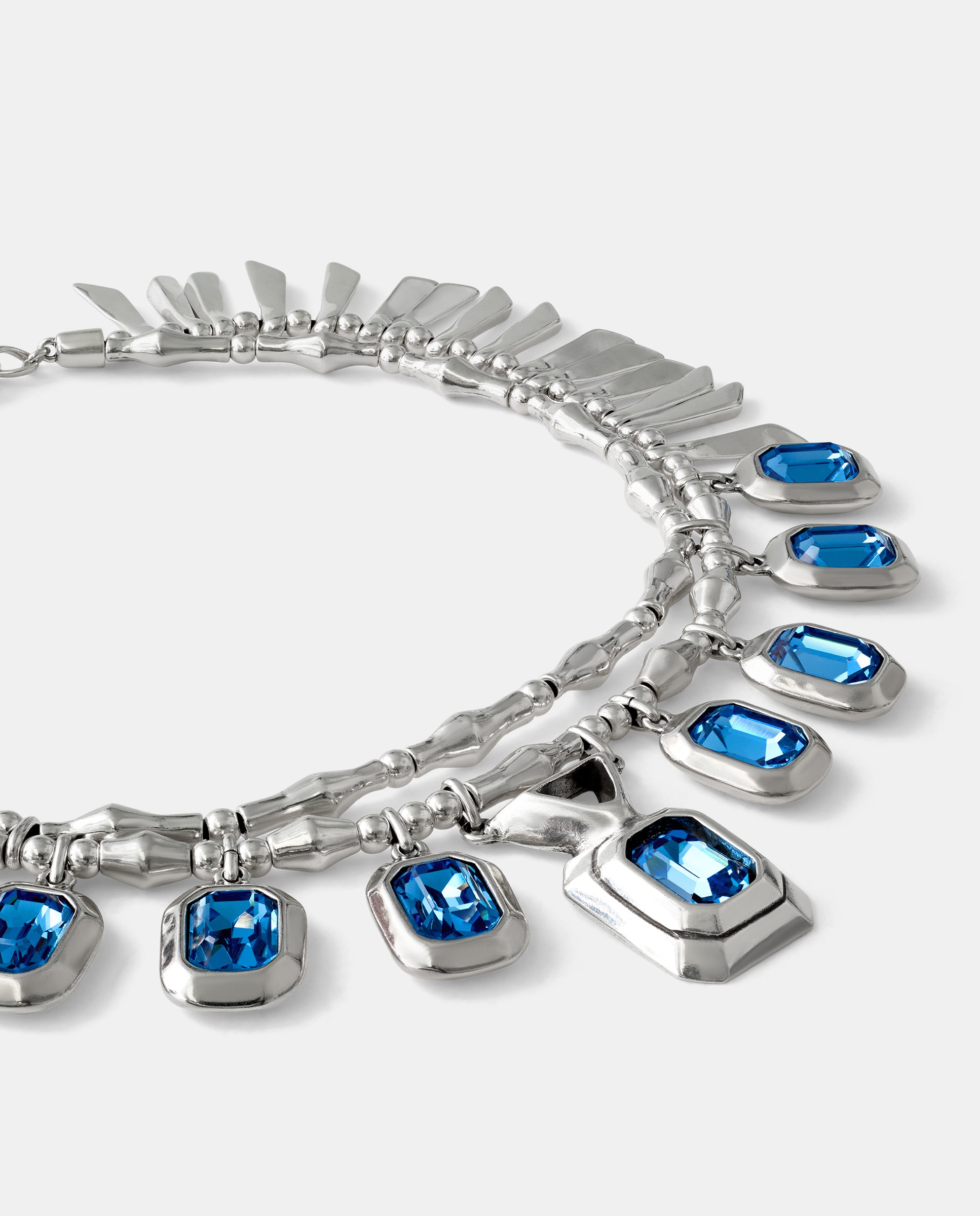 Colar Edição Limitada Banhado em Prata de Lei com Cristal Azul Prata-3