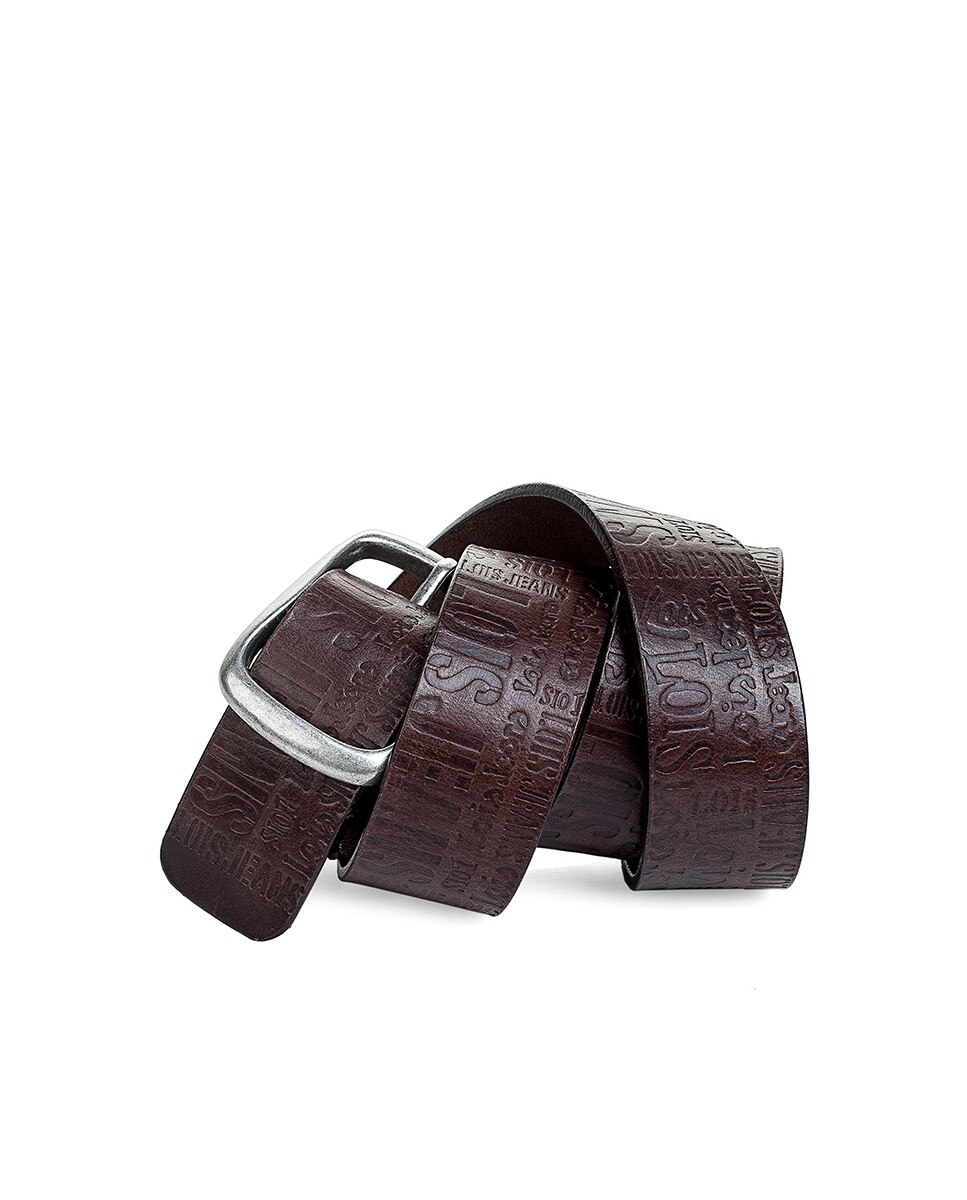 Cinto em Pele Perfurada Castanho-2