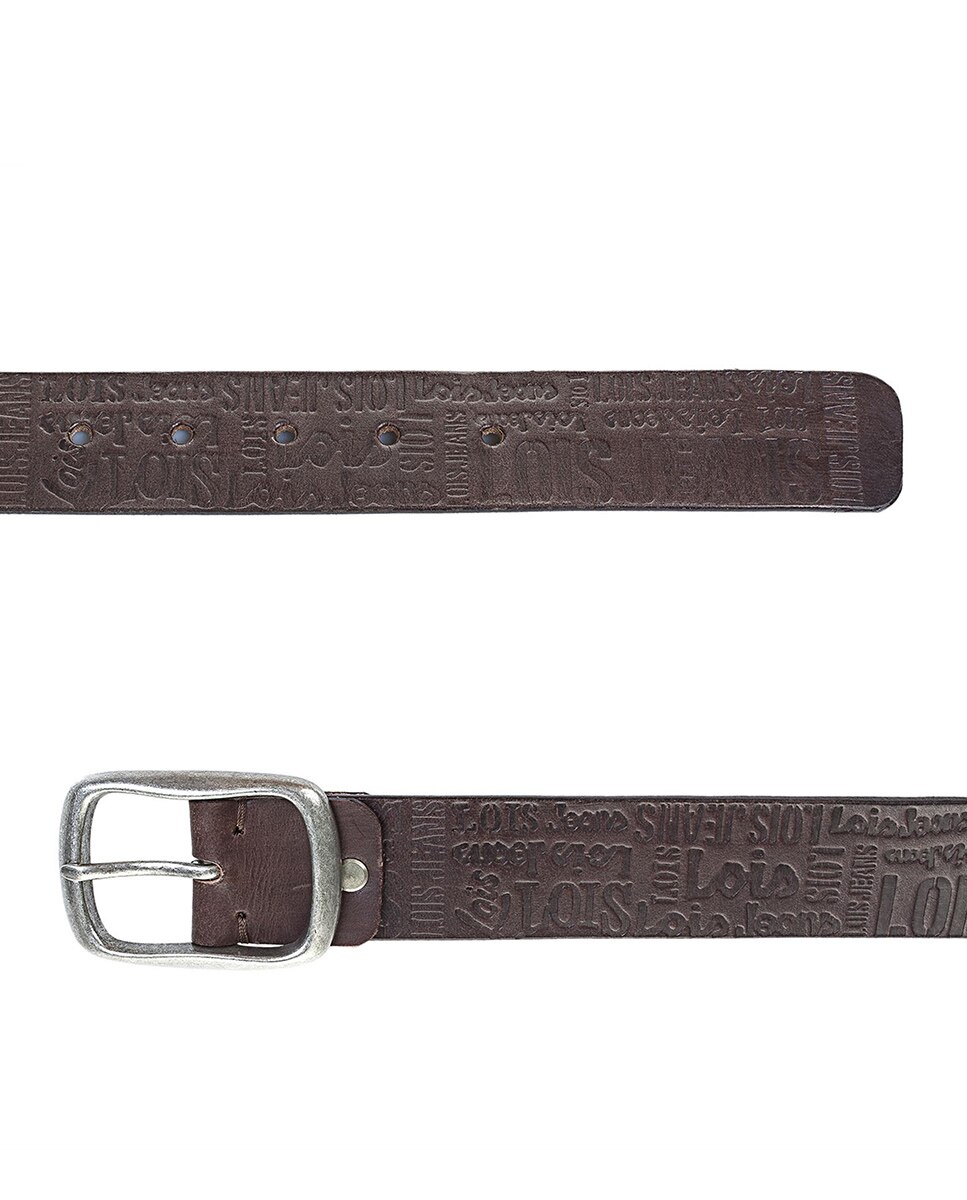 Cinto em Pele Perfurada Castanho-3