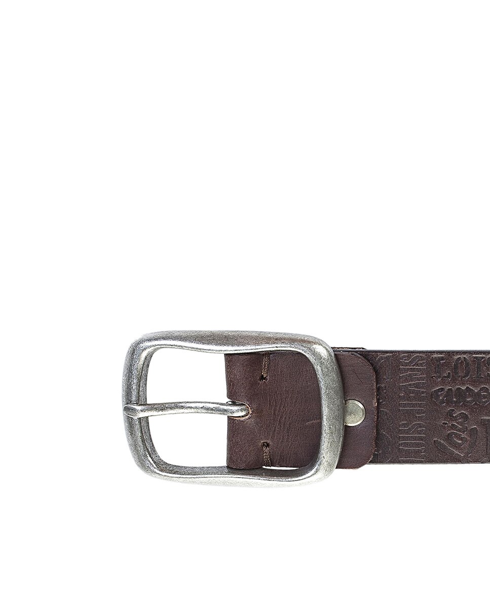 Cinto em Pele Perfurada Castanho-4