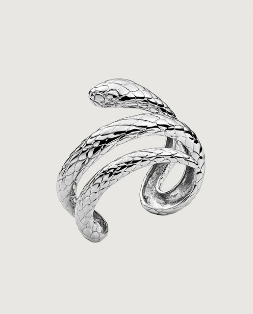 Imagem 0 de Pulseira Rígida de Prata 925 com Forma de Serpente