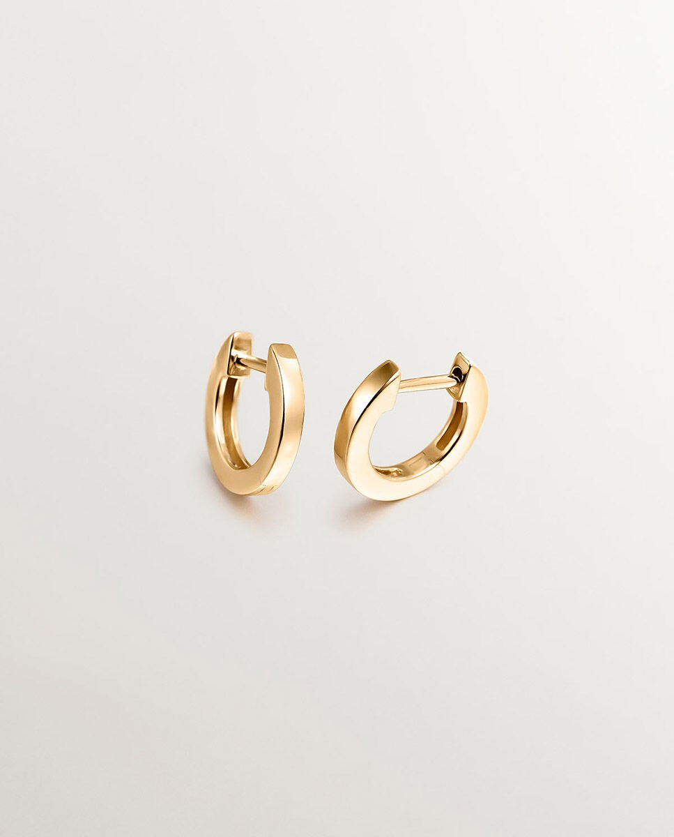 Brincos Pequenos de Aro em Prata 925 Banhada em Ouro de 18K Ouro-1