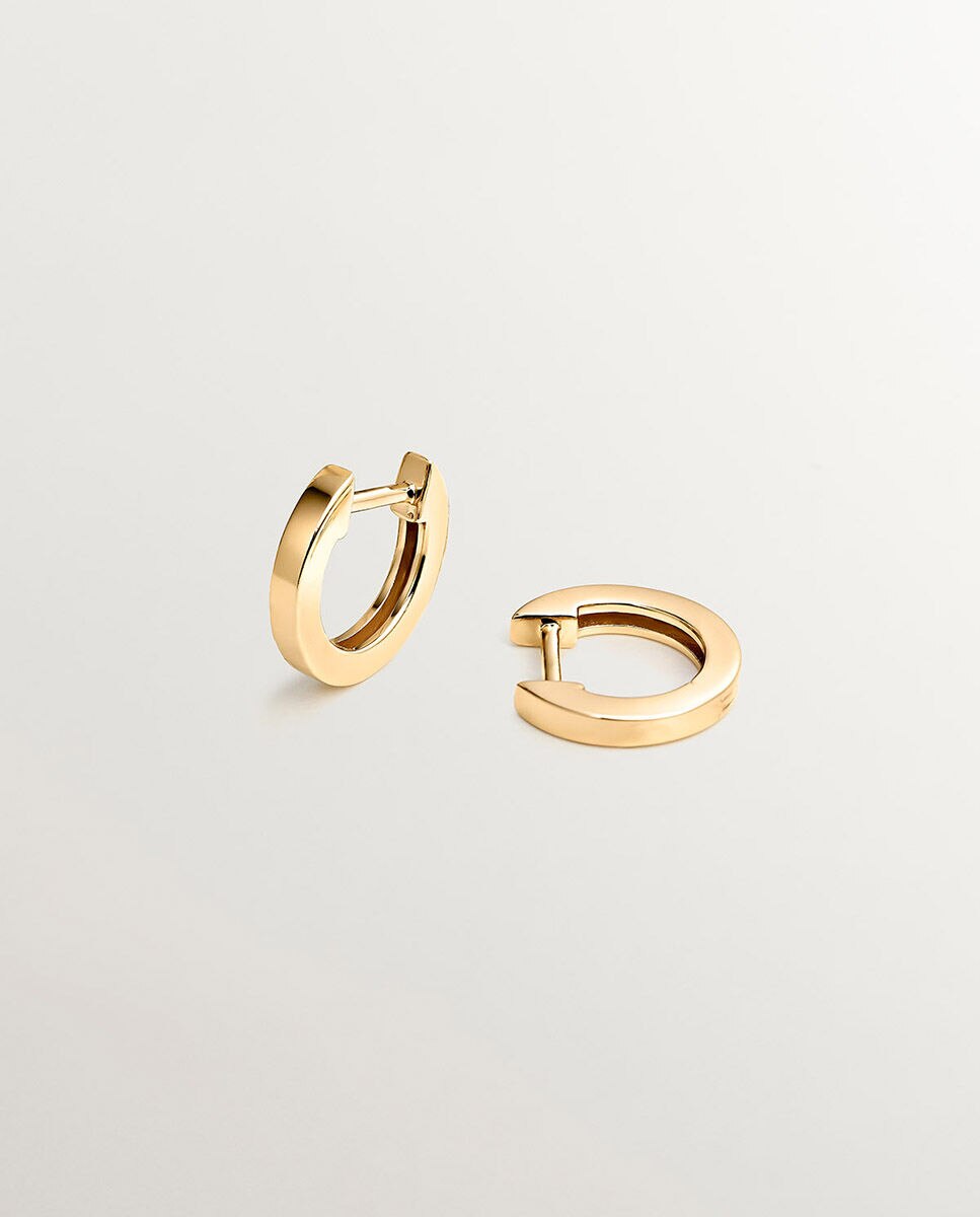 Brincos Pequenos de Aro em Prata 925 Banhada em Ouro de 18K Ouro-3
