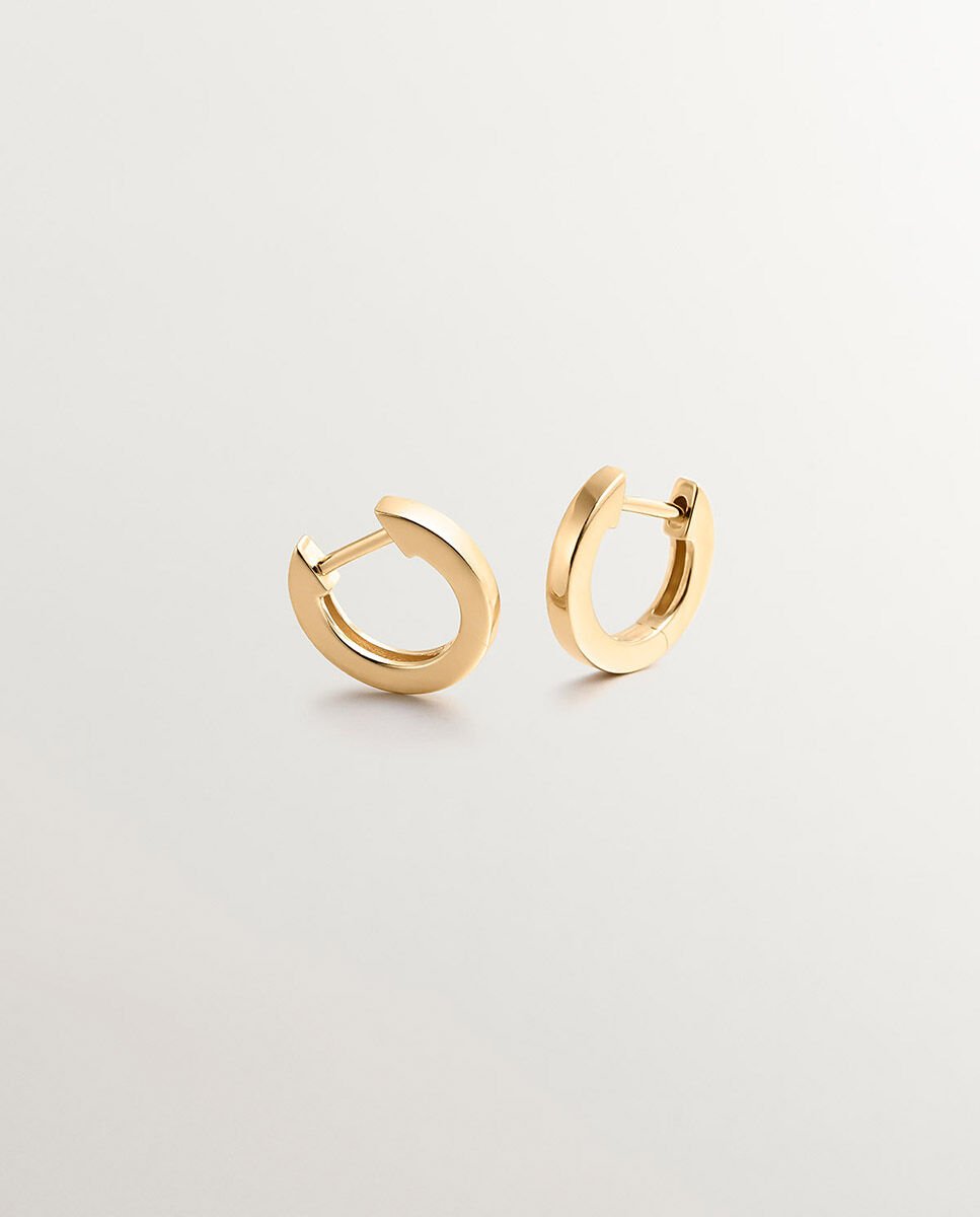 Brincos Pequenos de Aro em Prata 925 Banhada em Ouro de 18K Ouro-5