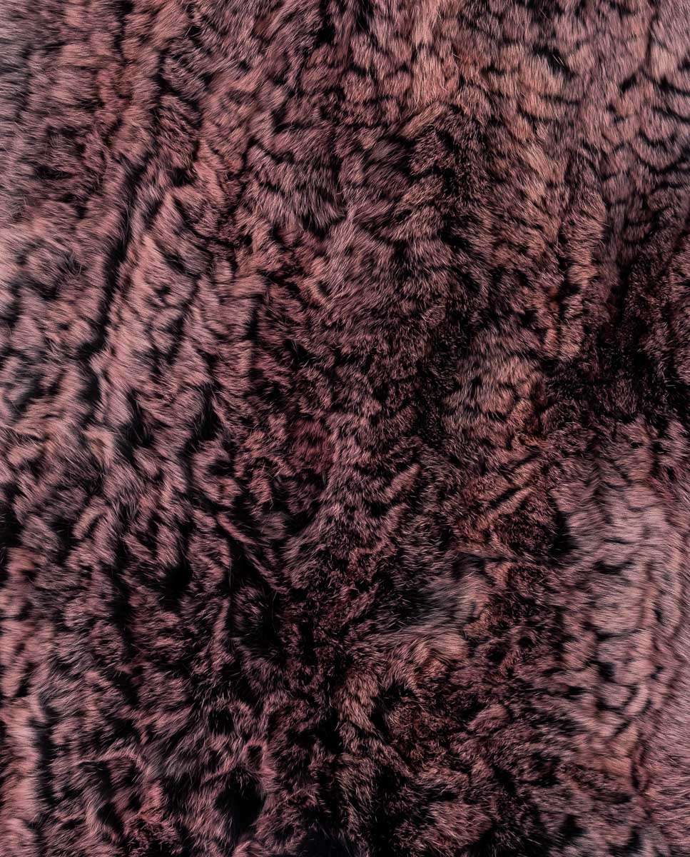 Gola de Pelo de Rex em Rosa Combinado Rosa / Preto-2