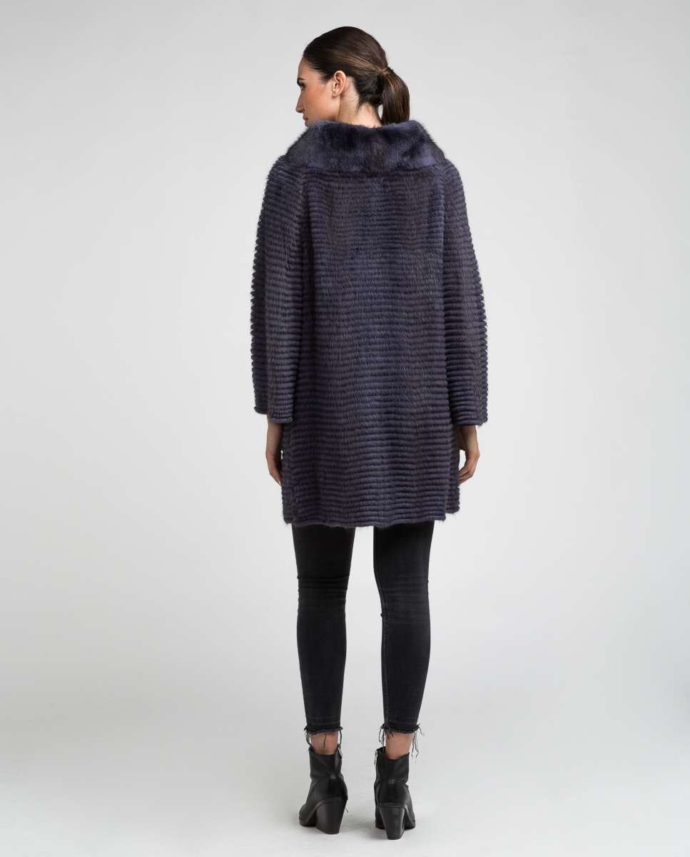 Sobretudo em Pelo de Rato Musket e Forro de Malha Violeta-2