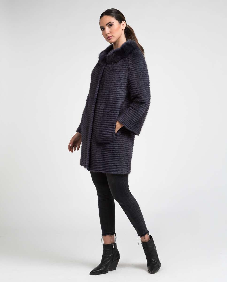 Sobretudo em Pelo de Rato Musket e Forro de Malha Violeta-4