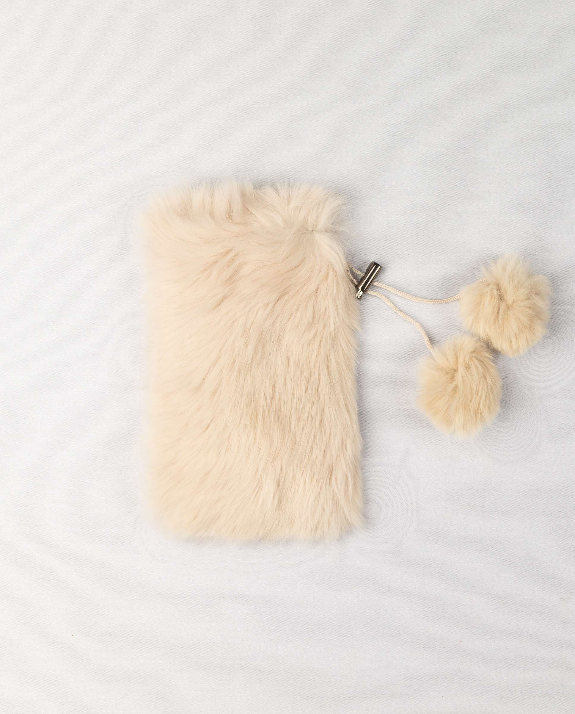 Capa de Telemóvel Iphone Pro Max em Pelo de Rex Bege-1