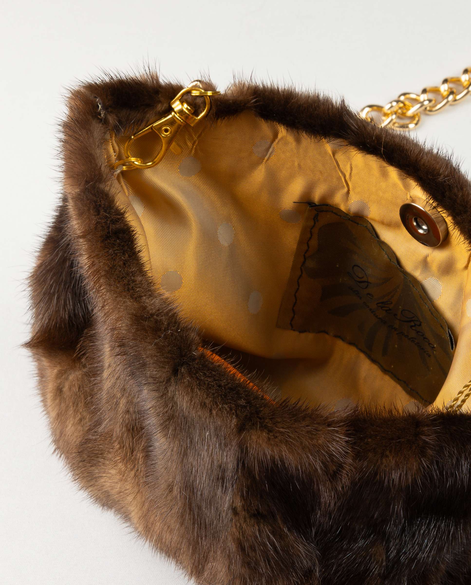 Mala Multiposições de Pelo de Vison Castanho-escuro-2