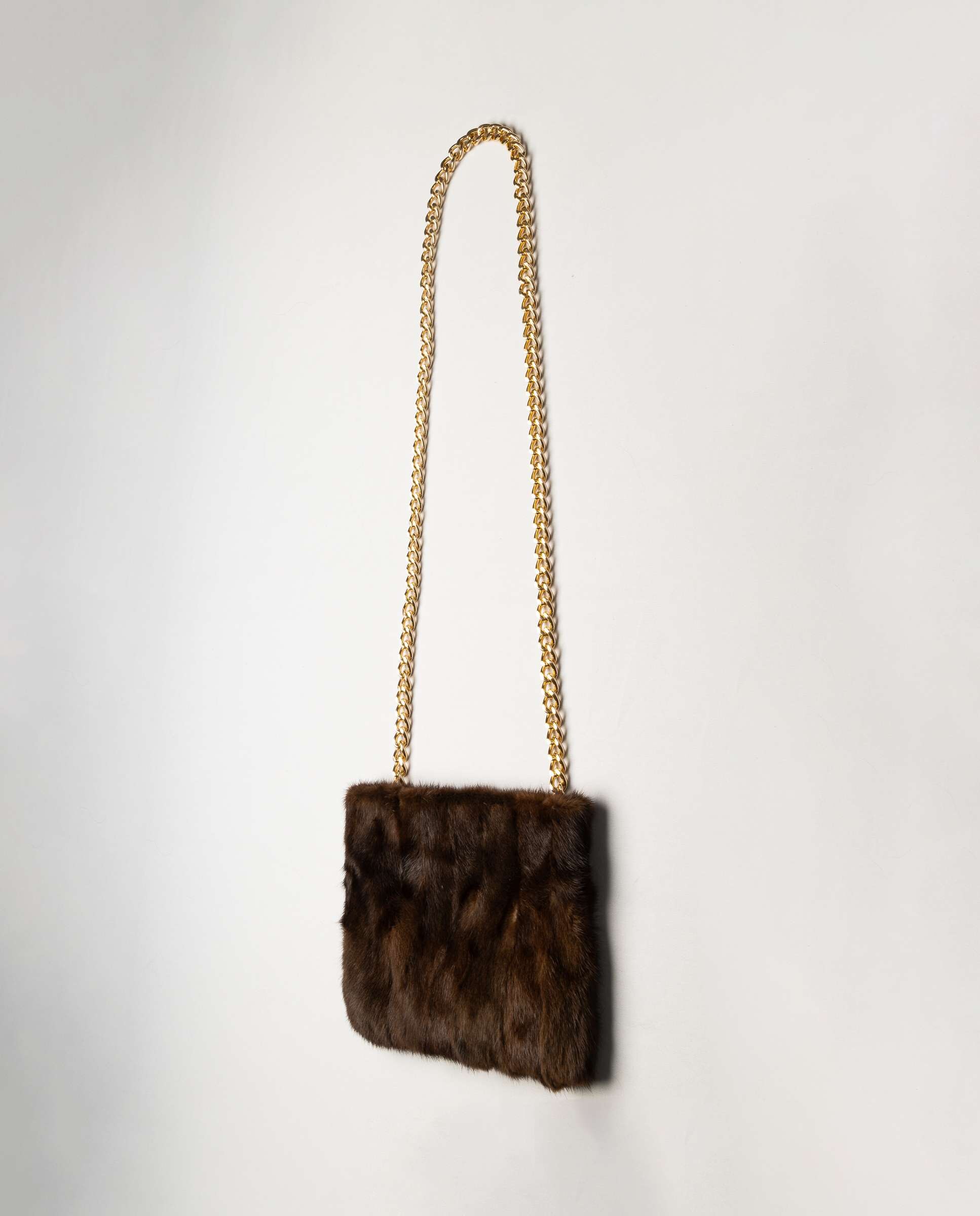 Mala Multiposições de Pelo de Vison Castanho-escuro-3