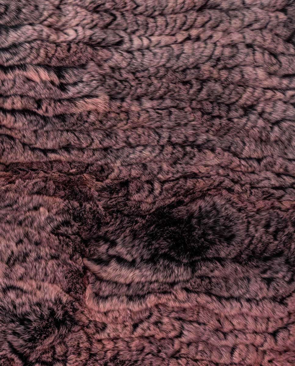 Gola de Pelo de Rex em Rosa Preto / Rosa-2