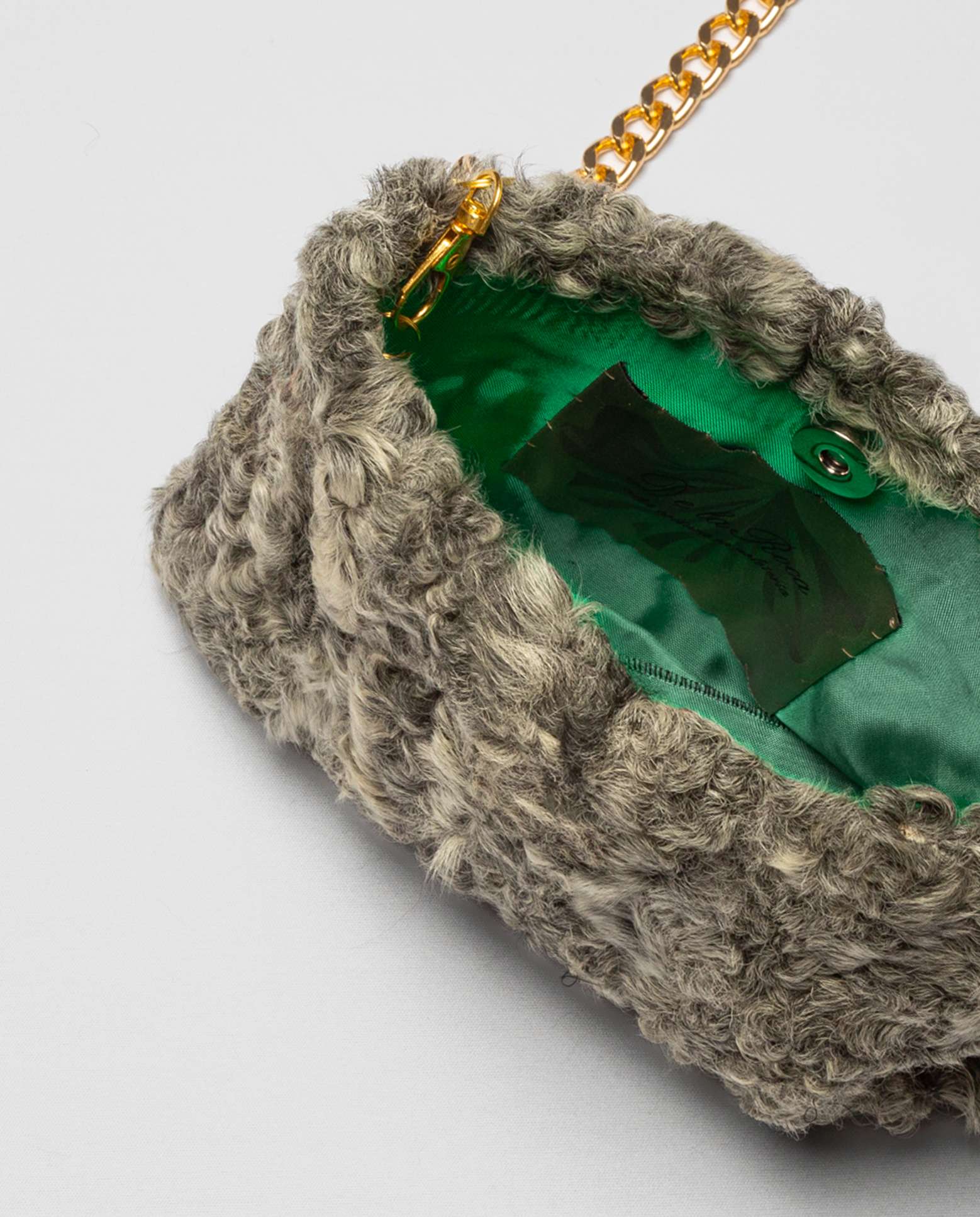 Mala Multiposições de Pelo de Astracã Cinzento-escuro-2