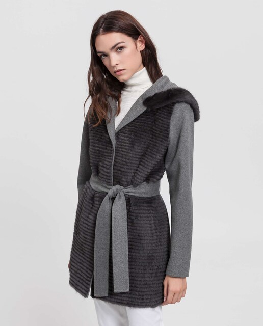 Imagem 0 de Sobretudo em Pelo Reversível com Vison Lutecia e Malha de Lã